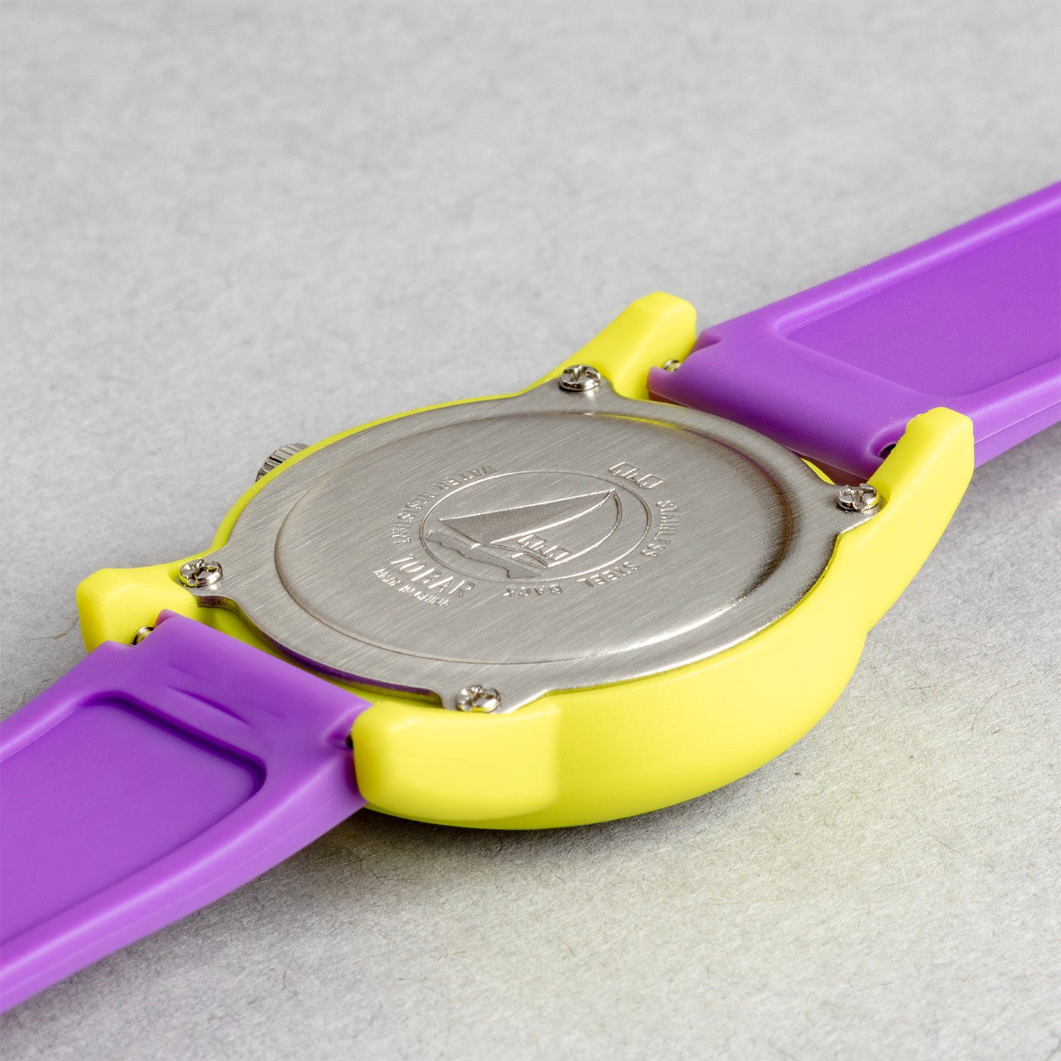 Q&Q QQ V22A-007VY パープル ホワイト文字盤 アナログ キッズ 腕時計 ケースバック