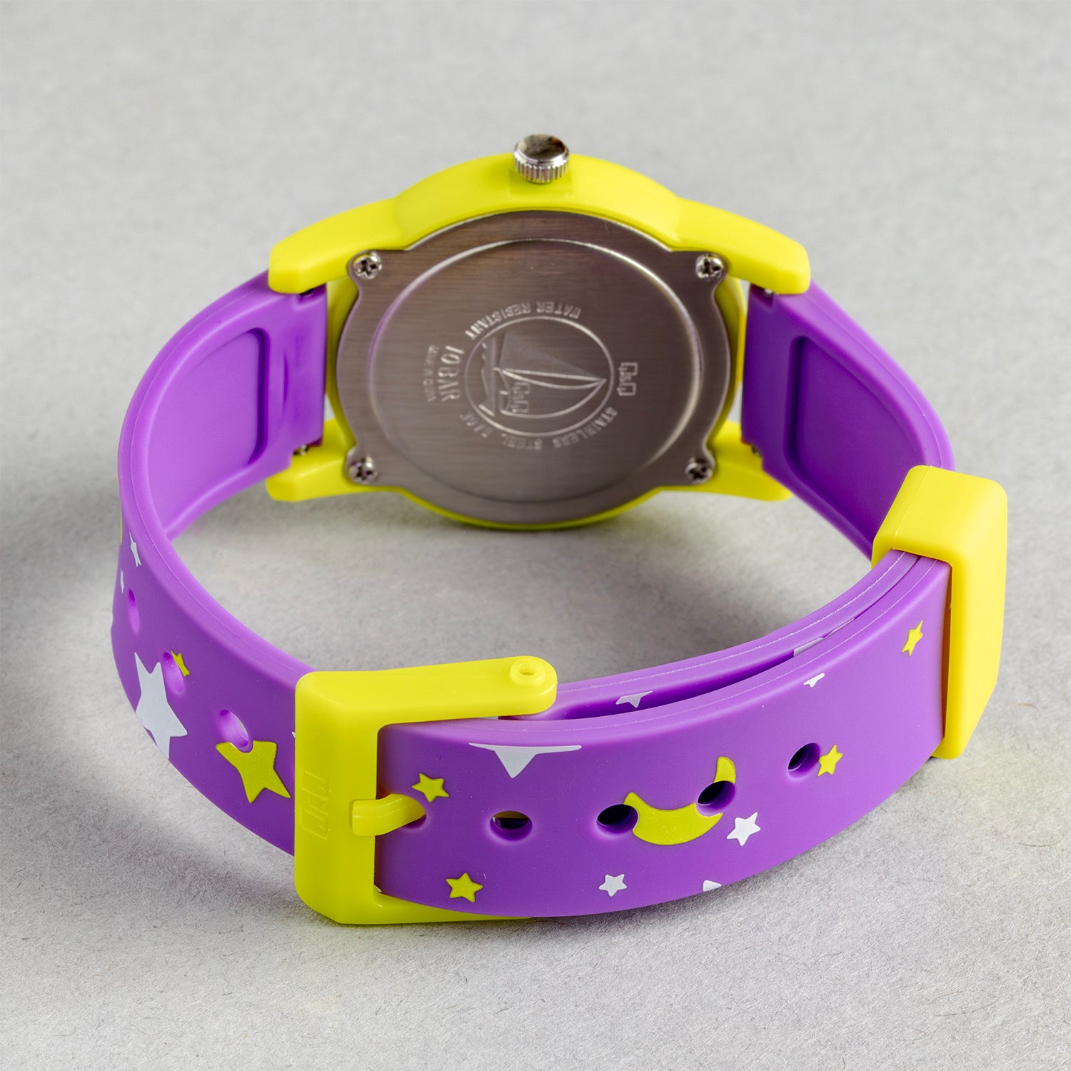 Q&Q QQ V22A-007VY パープル ホワイト文字盤 アナログ キッズ 腕時計 ベルト