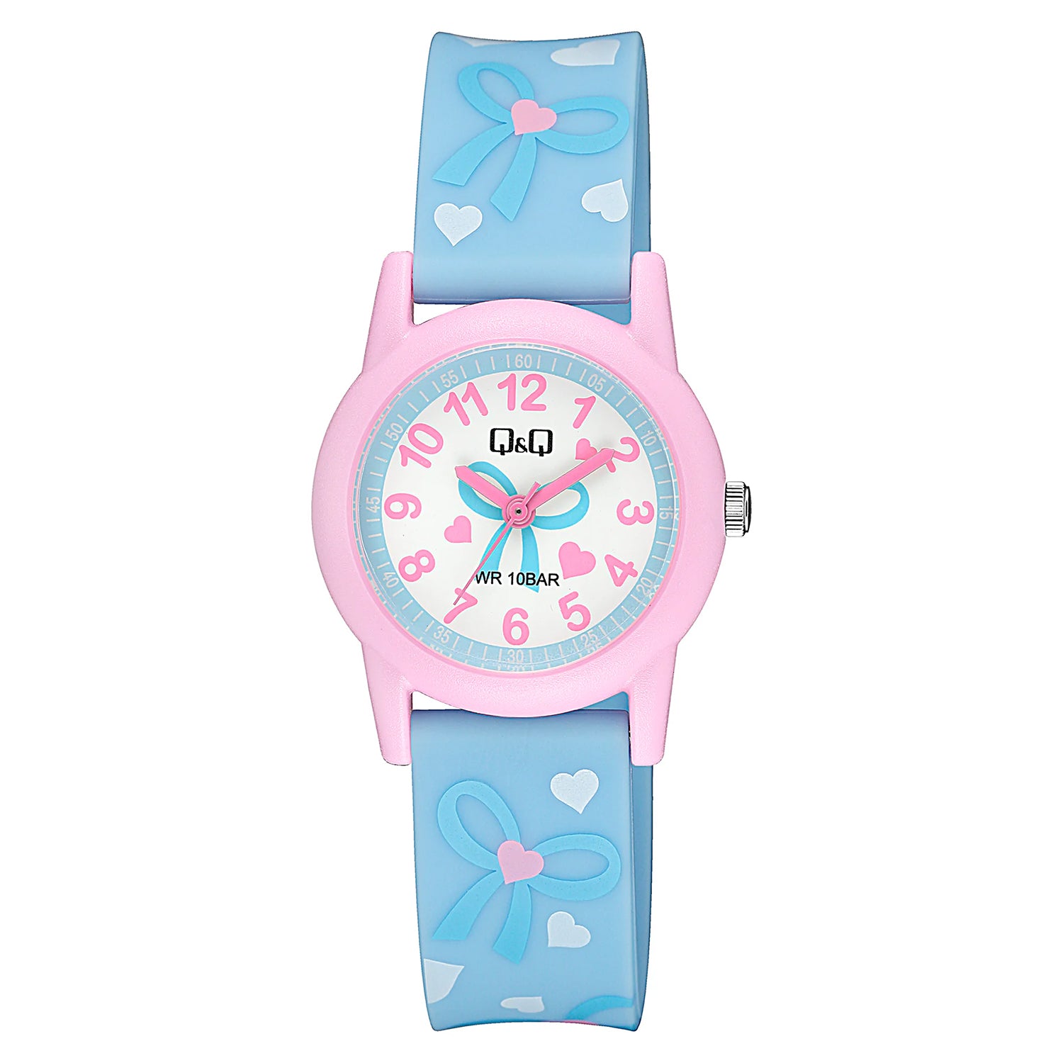 Q&Q QQ V22A-008VY ブルー ホワイト文字盤 アナログ キッズ 腕時計