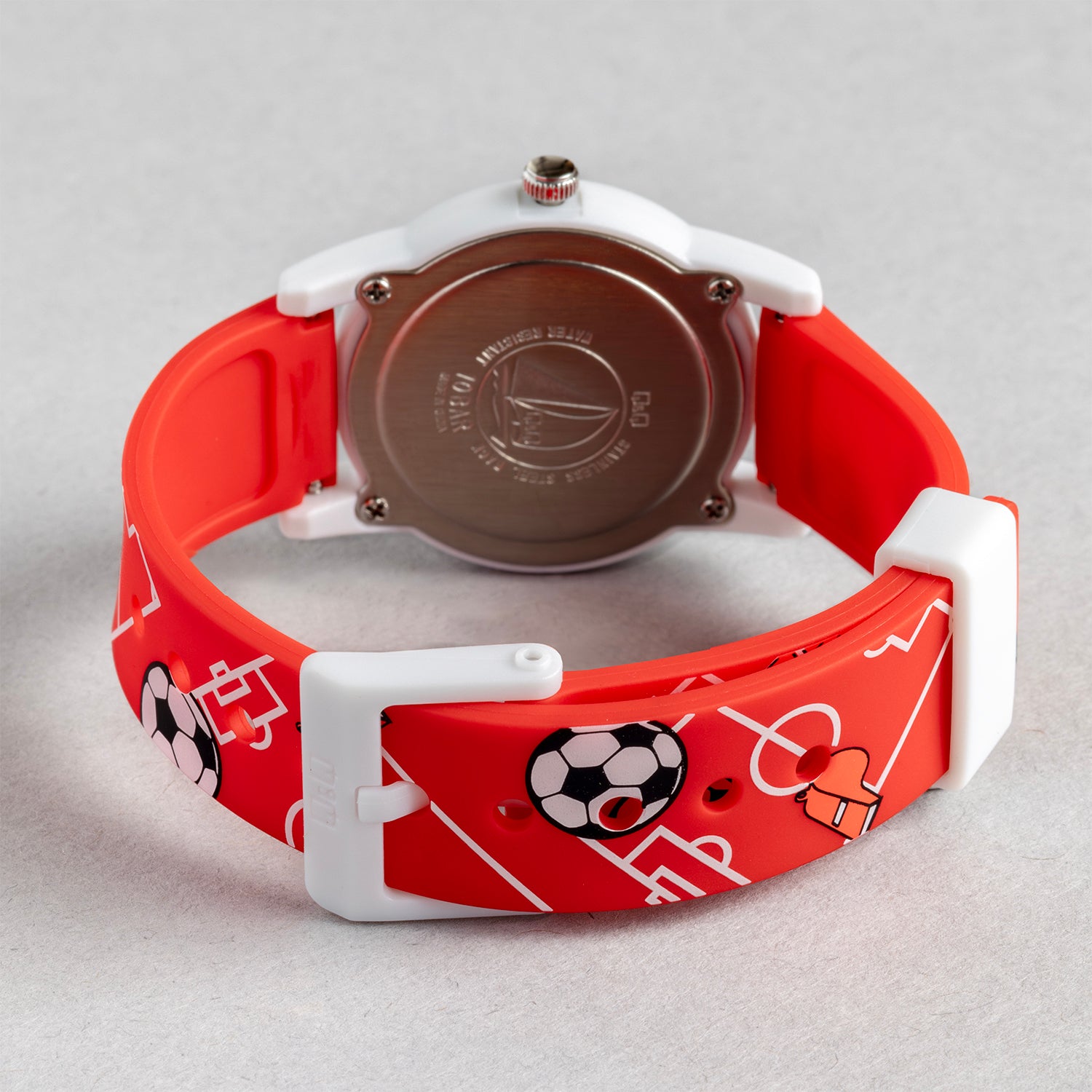 Q&Q QQ V22A-010VY レッド ホワイト文字盤 アナログ キッズ 腕時計 ベルト