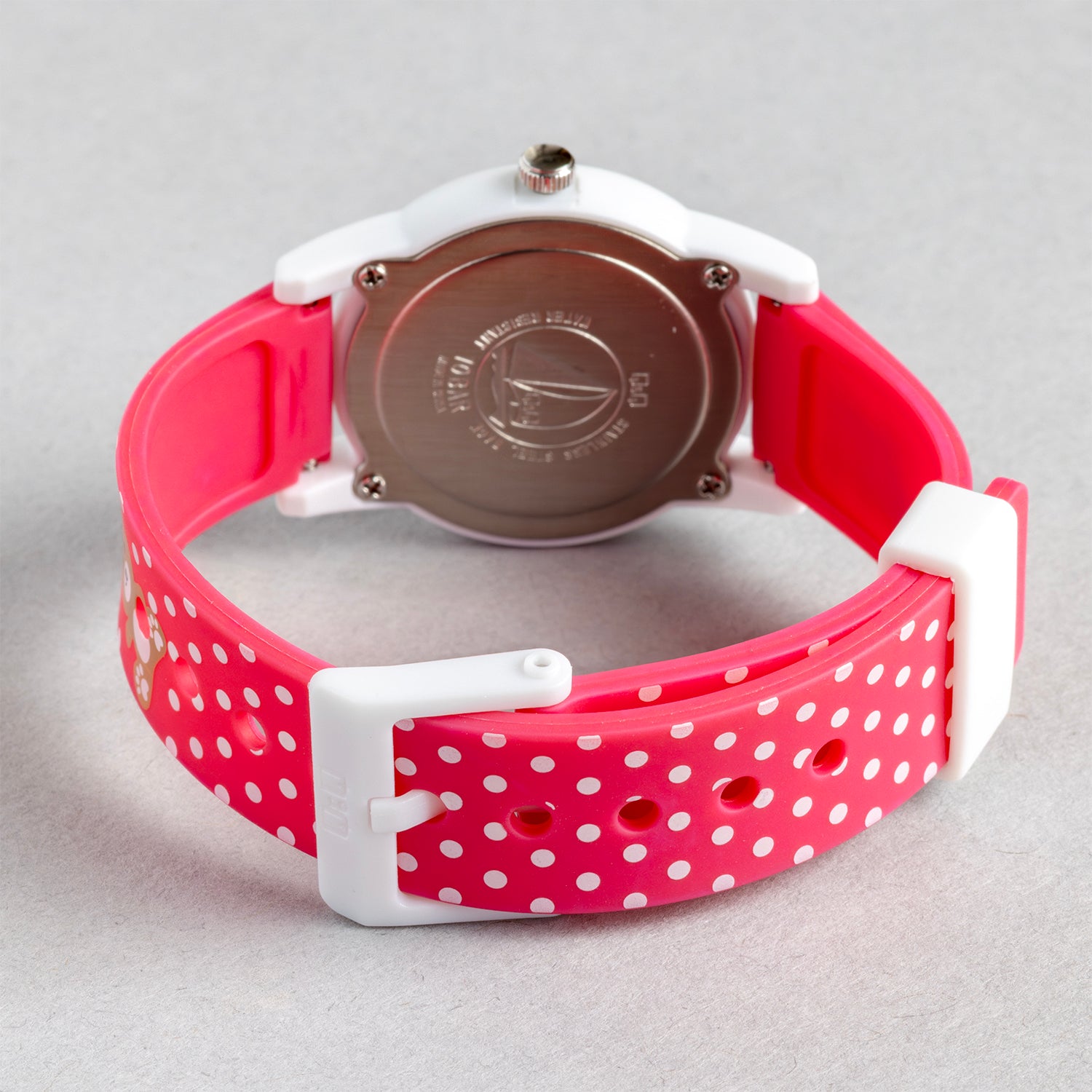 Q&Q QQ V22A-012VY ピンク ホワイト文字盤 アナログ キッズ 腕時計 ベルト