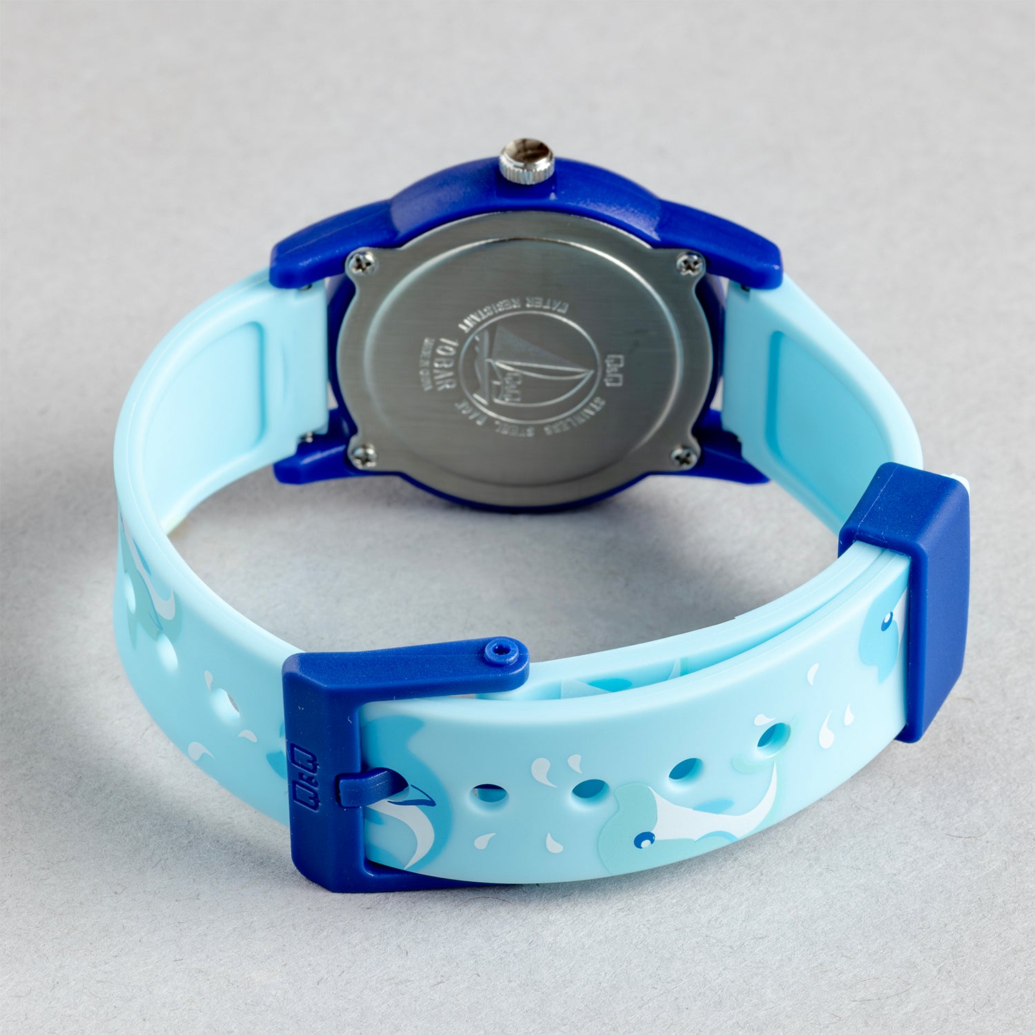 Q&Q QQ V22A-014VY ブルー ホワイト文字盤 アナログ キッズ 腕時計 ベルト