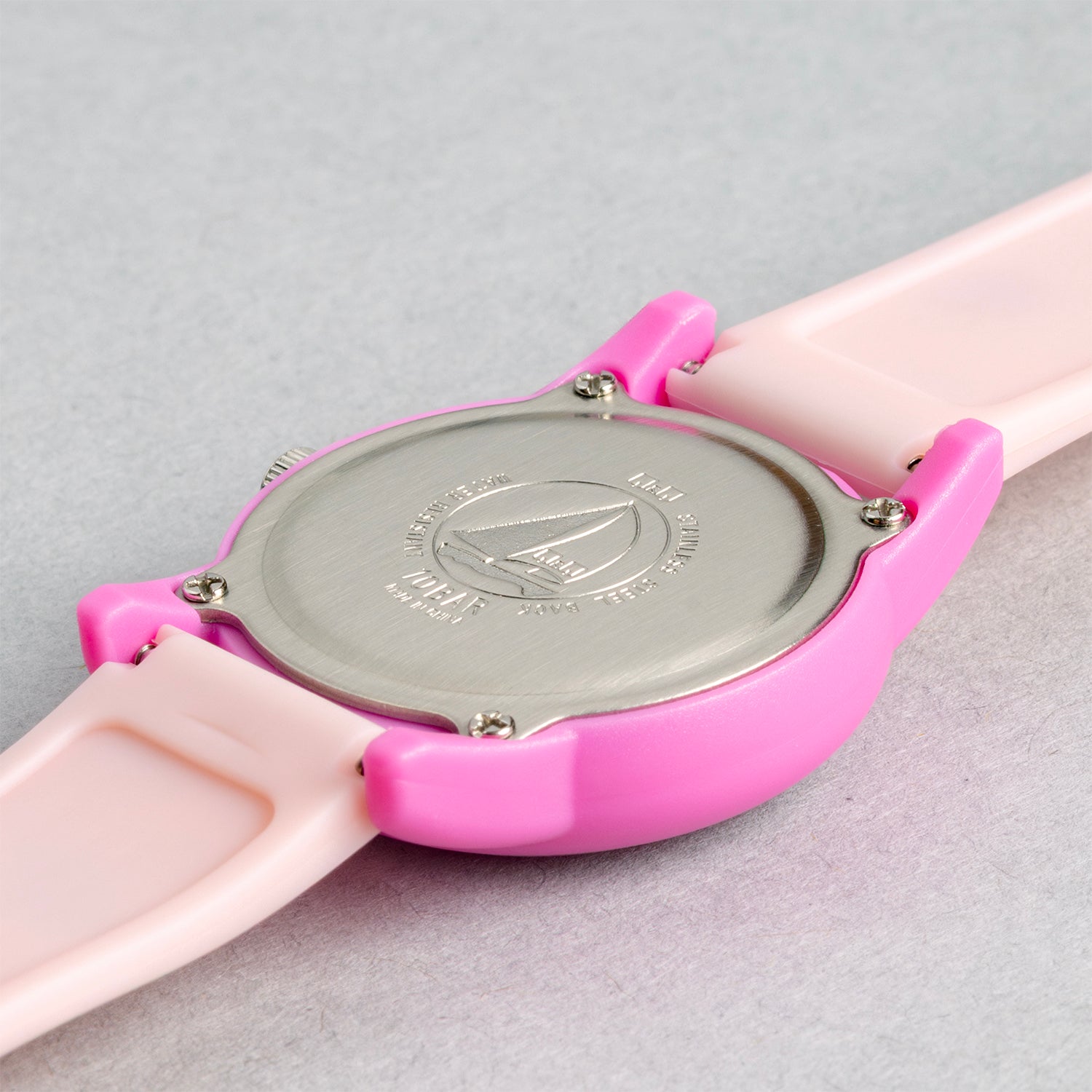 Q&Q QQ V22A-015VY ピンク ピンク文字盤 アナログ キッズ 腕時計 ケースバック