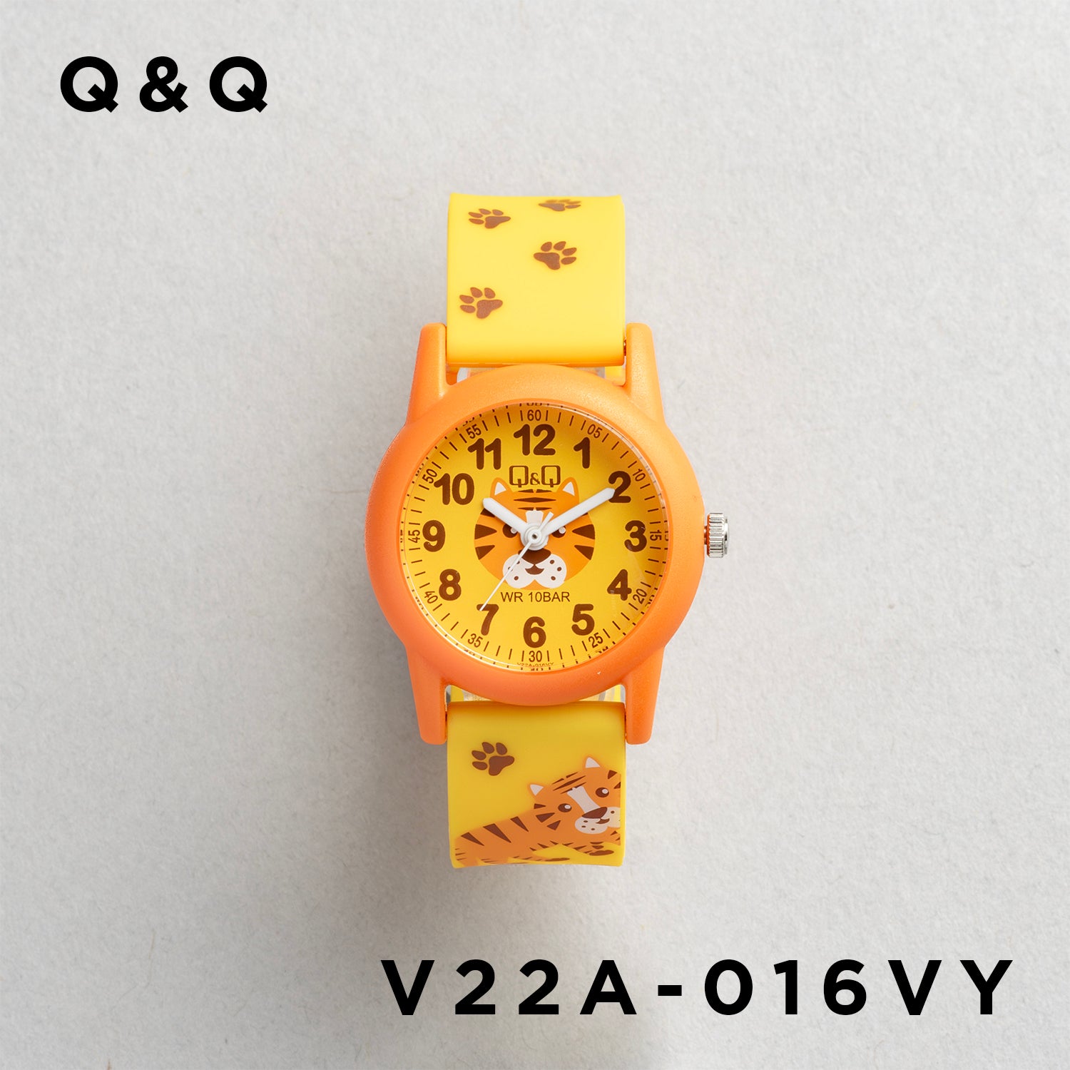 Q&Q QQ V22A-016VY イエロー イエロー文字盤 アナログ キッズ 腕時計 正面