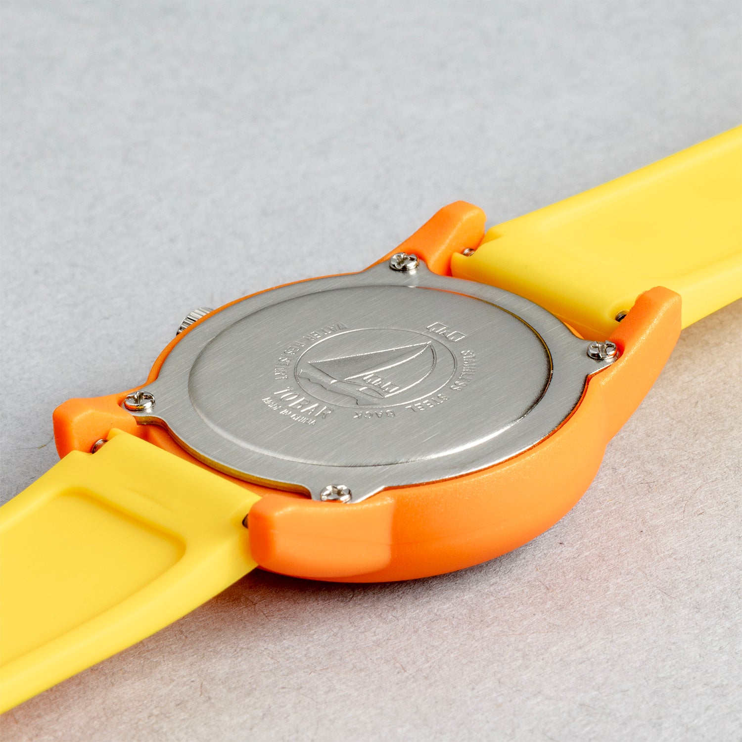 Q&Q QQ V22A-016VY イエロー イエロー文字盤 アナログ キッズ 腕時計 ケースバック