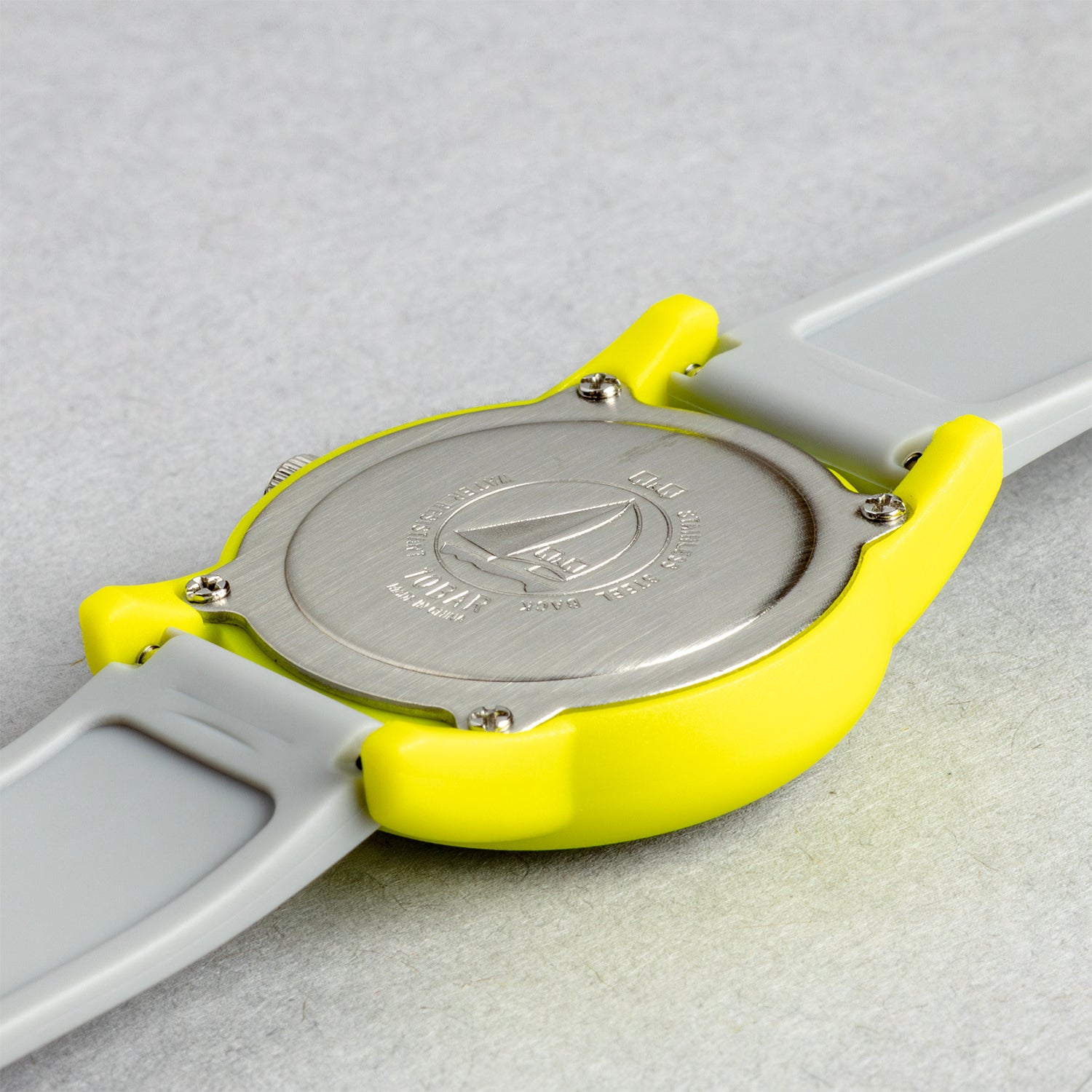 Q&Q QQ V22A-017VY グレー ホワイト文字盤 アナログ キッズ 腕時計 ケースバック