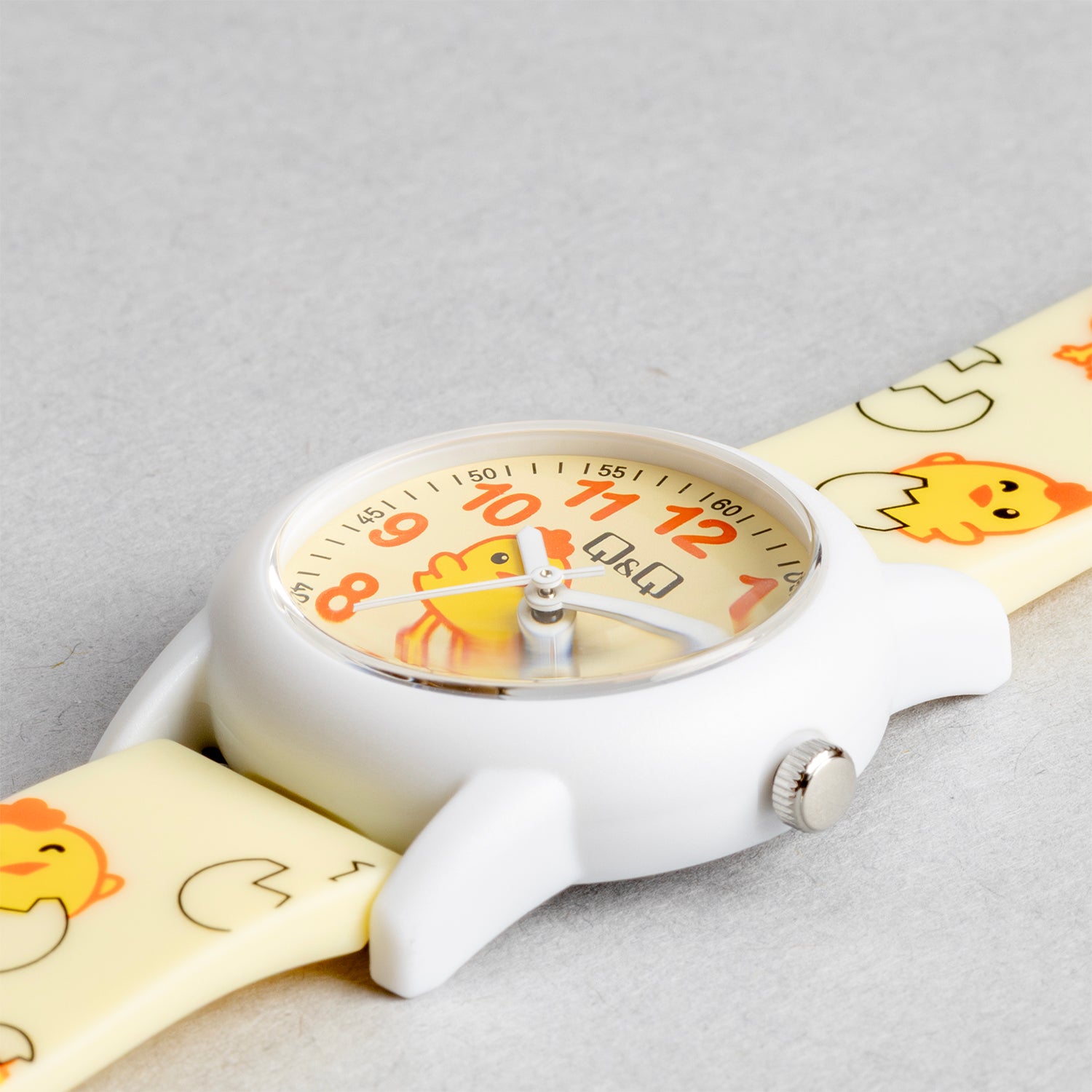 Q&Q QQ V22A-018VY イエロー イエロー文字盤 アナログ キッズ 腕時計 斜め