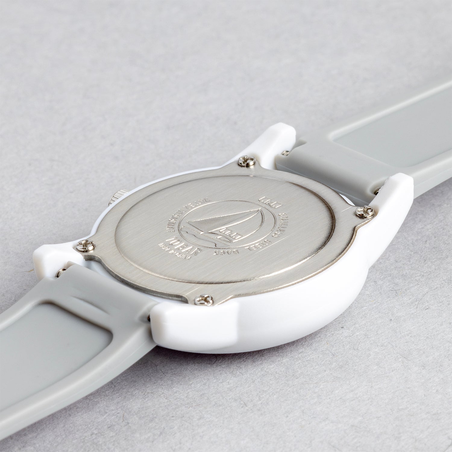 Q&Q QQ V22A-021VY グレー ホワイト文字盤 アナログ キッズ 腕時計 ケースバック