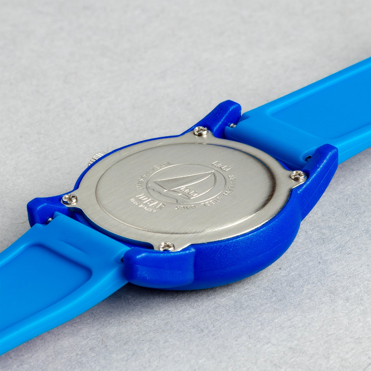 Q&Q QQ V22A-022VY ブルー ホワイト文字盤 アナログ キッズ 腕時計 ケースバック