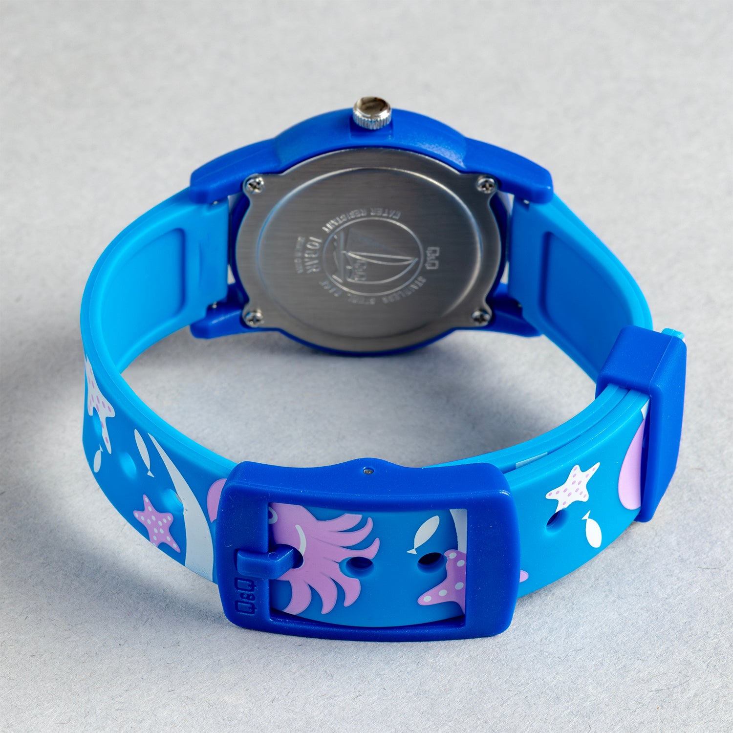 Q&Q QQ V22A-022VY ブルー ホワイト文字盤 アナログ キッズ 腕時計 ベルト