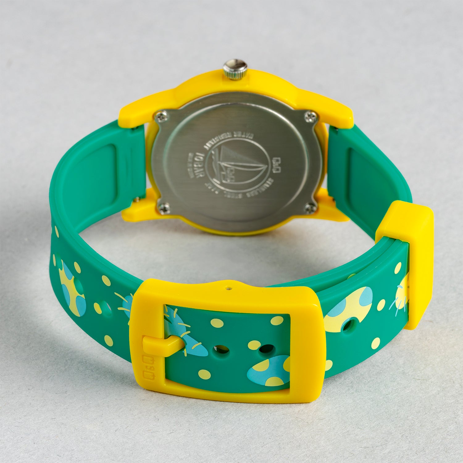 Q&Q QQ V22A-023VY グリーン ホワイト文字盤 アナログ キッズ 腕時計 ベルト