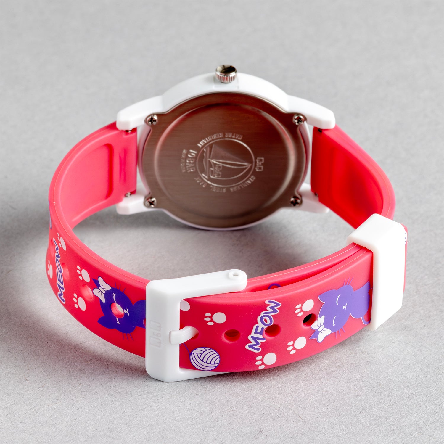 Q&Q QQ V23A-001VY ピンク ホワイト文字盤 アナログ キッズ 腕時計 ベルト