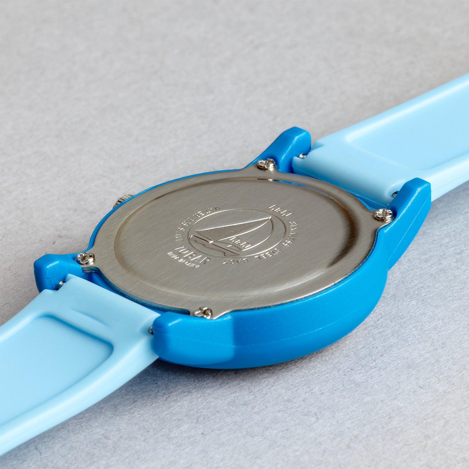 Q&Q QQ V23A-011VY ブルー ホワイト文字盤 アナログ キッズ 腕時計 ケースバック