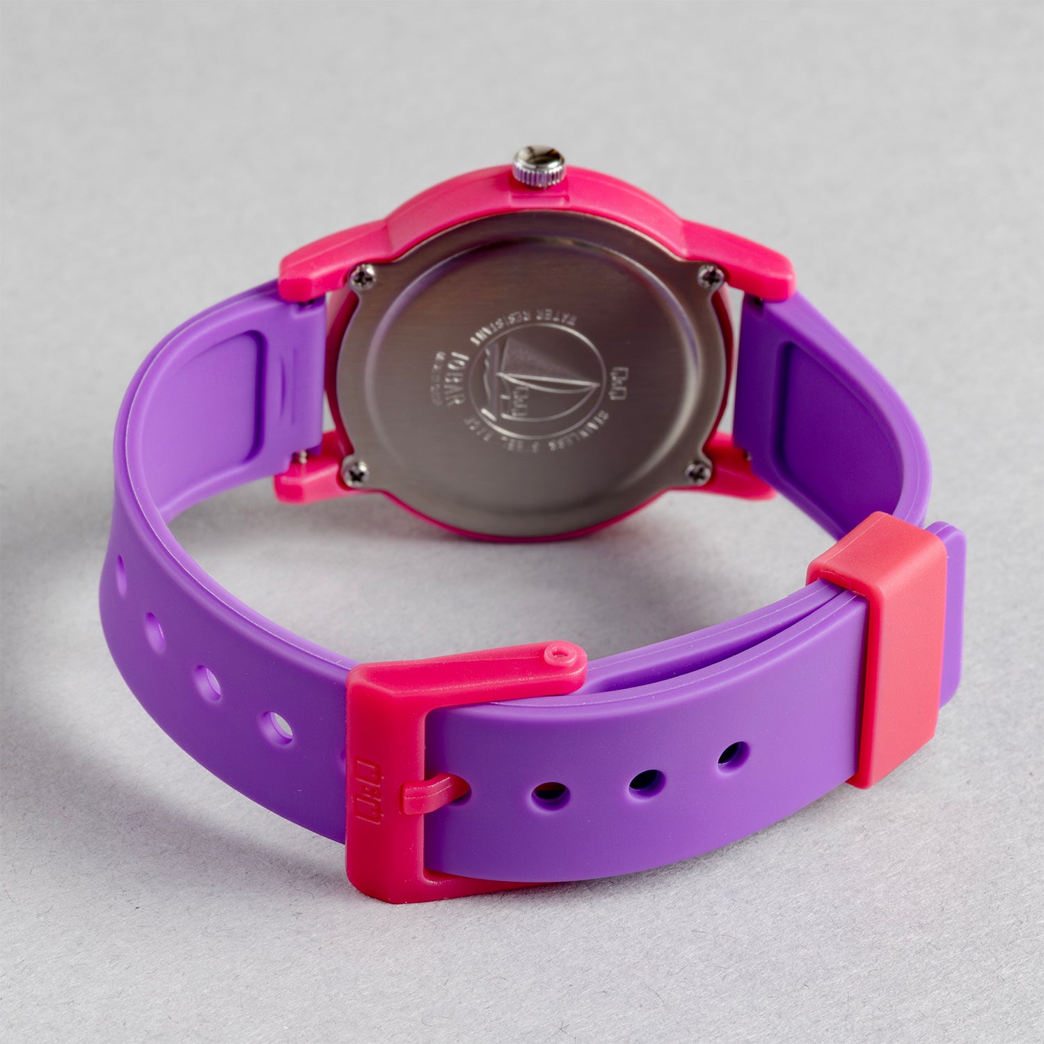 Q&Q QQ V23A-014VY パープル ピンク文字盤 アナログ キッズ 腕時計 ベルト