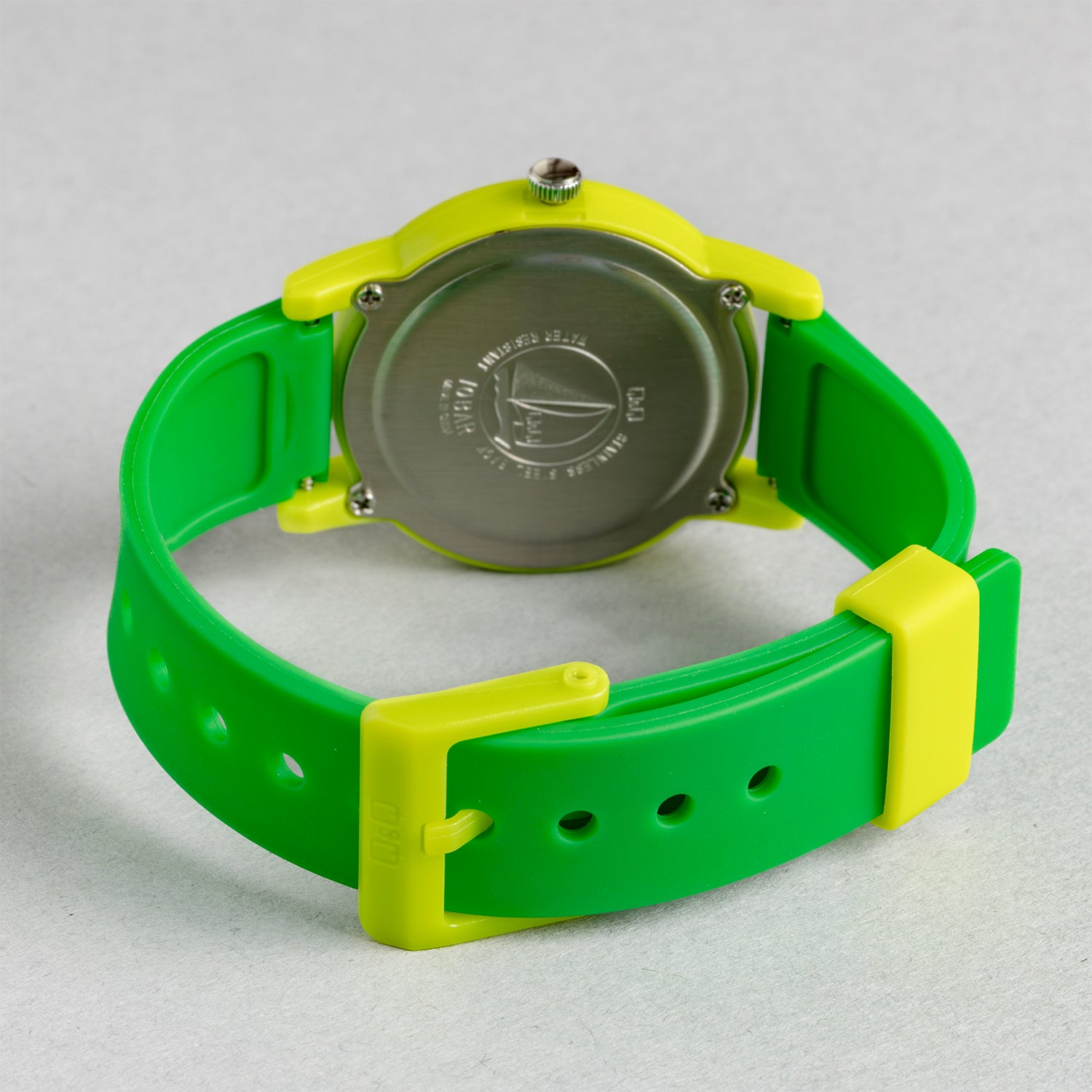 Q&Q QQ V23A-016VY グリーン ホワイト文字盤 アナログ キッズ 腕時計 ベルト