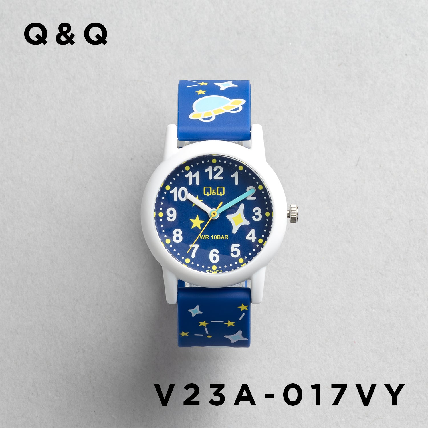 Q&Q QQ V23A-017VY ネイビー ネイビー文字盤 アナログ キッズ 腕時計 正面
