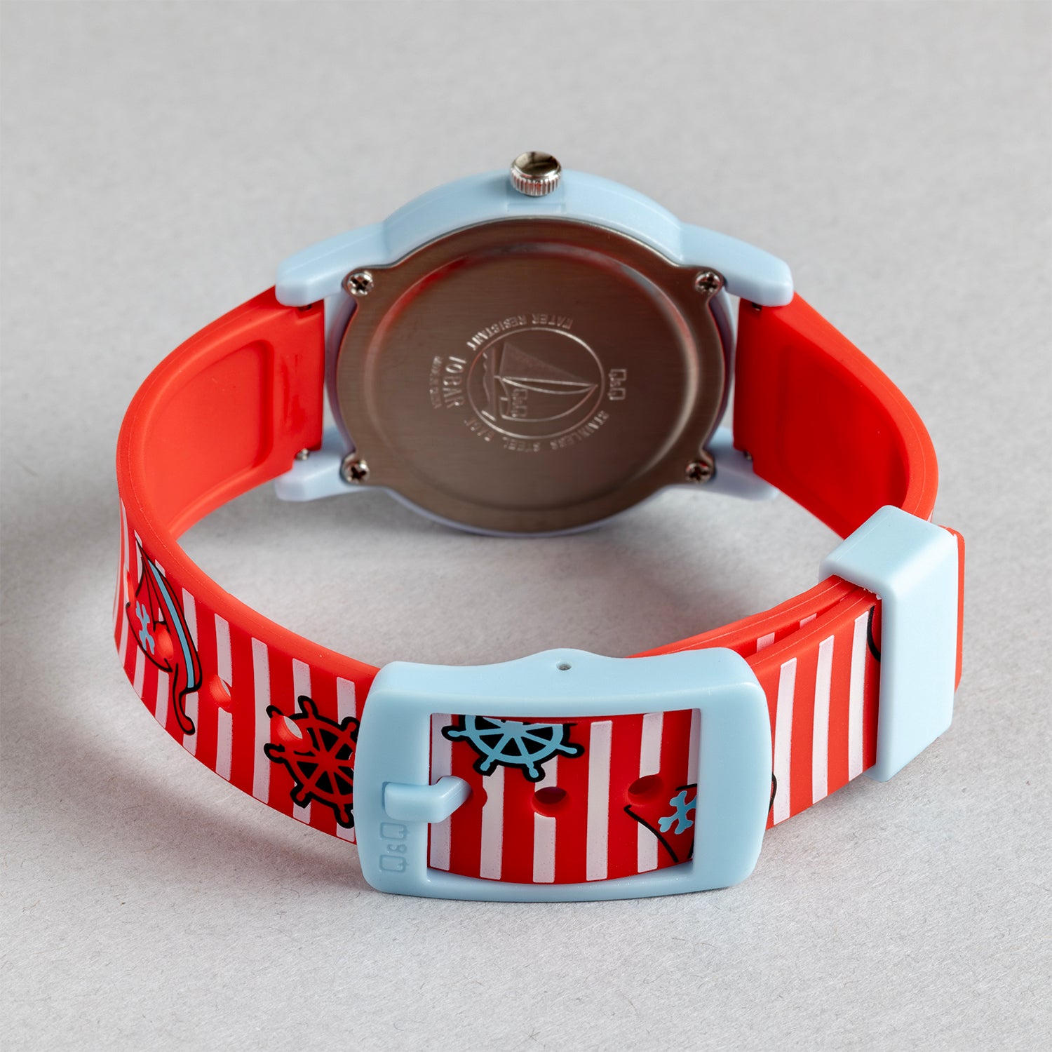 Q&Q QQ V23A-018VY レッド ホワイト文字盤 アナログ キッズ 腕時計 ベルト