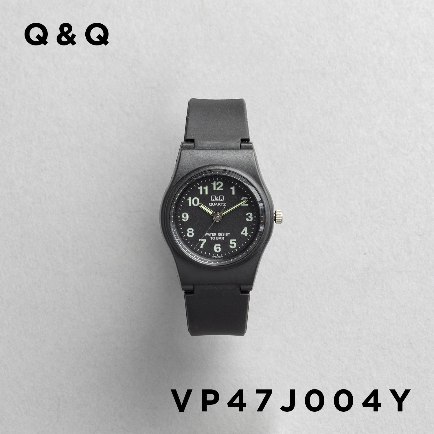 Q&Q シチズン VP47J004Y ブラック ブラック文字盤 アナログ レディース 腕時計