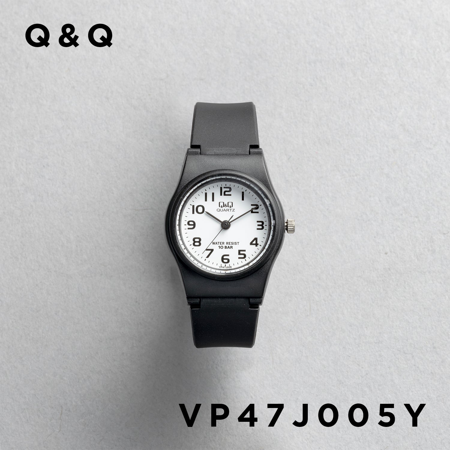 Q&Q シチズン VP47J005Y ブラック ホワイト文字盤 アナログ レディース 腕時計