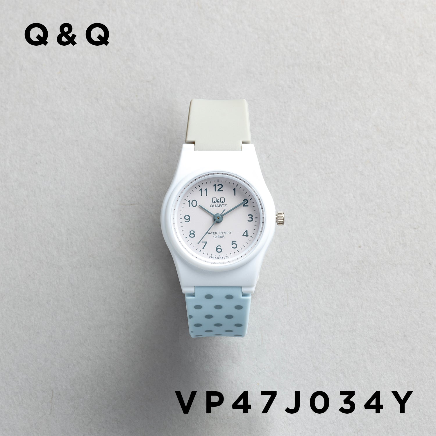 Q&Q シチズン VP47J034Y グレー ホワイト文字盤 アナログ レディース 腕時計