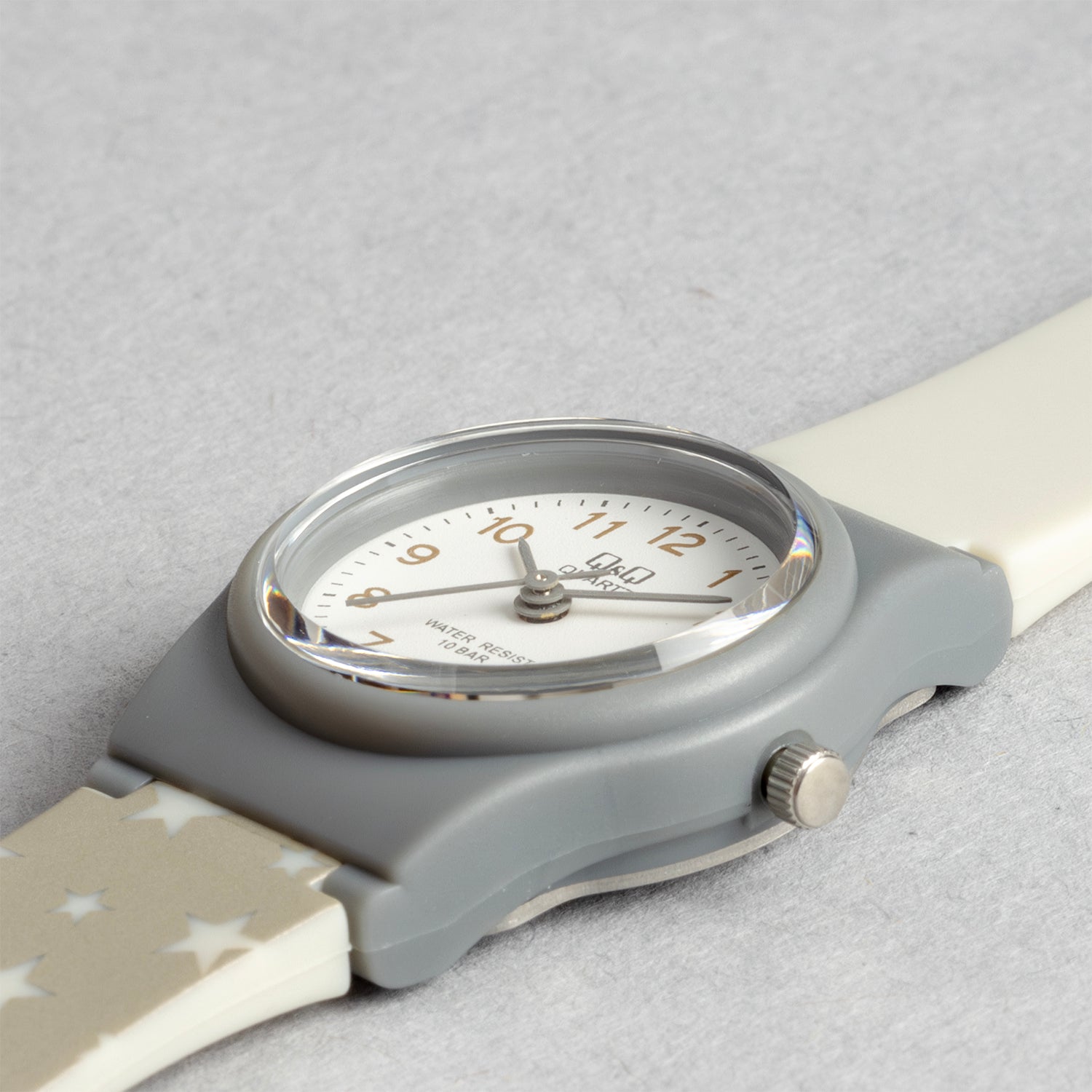 Q&Q シチズン VP47J036Y グレー ホワイト文字盤 アナログ レディース 腕時計