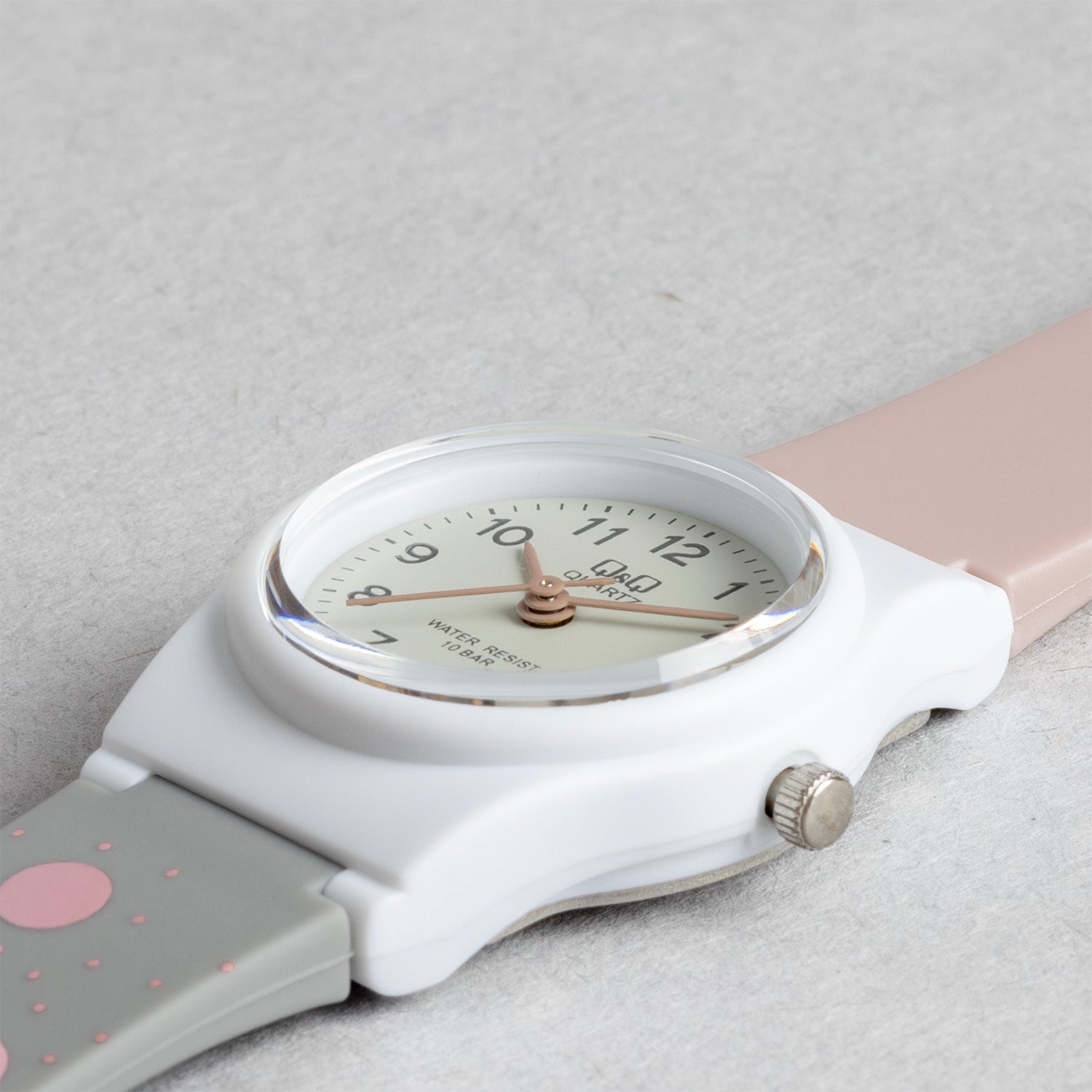 Q&Q シチズン VP47J038Y ピンク グレー文字盤 アナログ レディース 腕時計