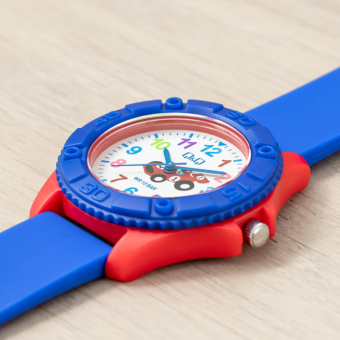 Q&Q キューアンドキュー VQ96J023Y ブルー ホワイト文字盤 アナログ キッズ 腕時計