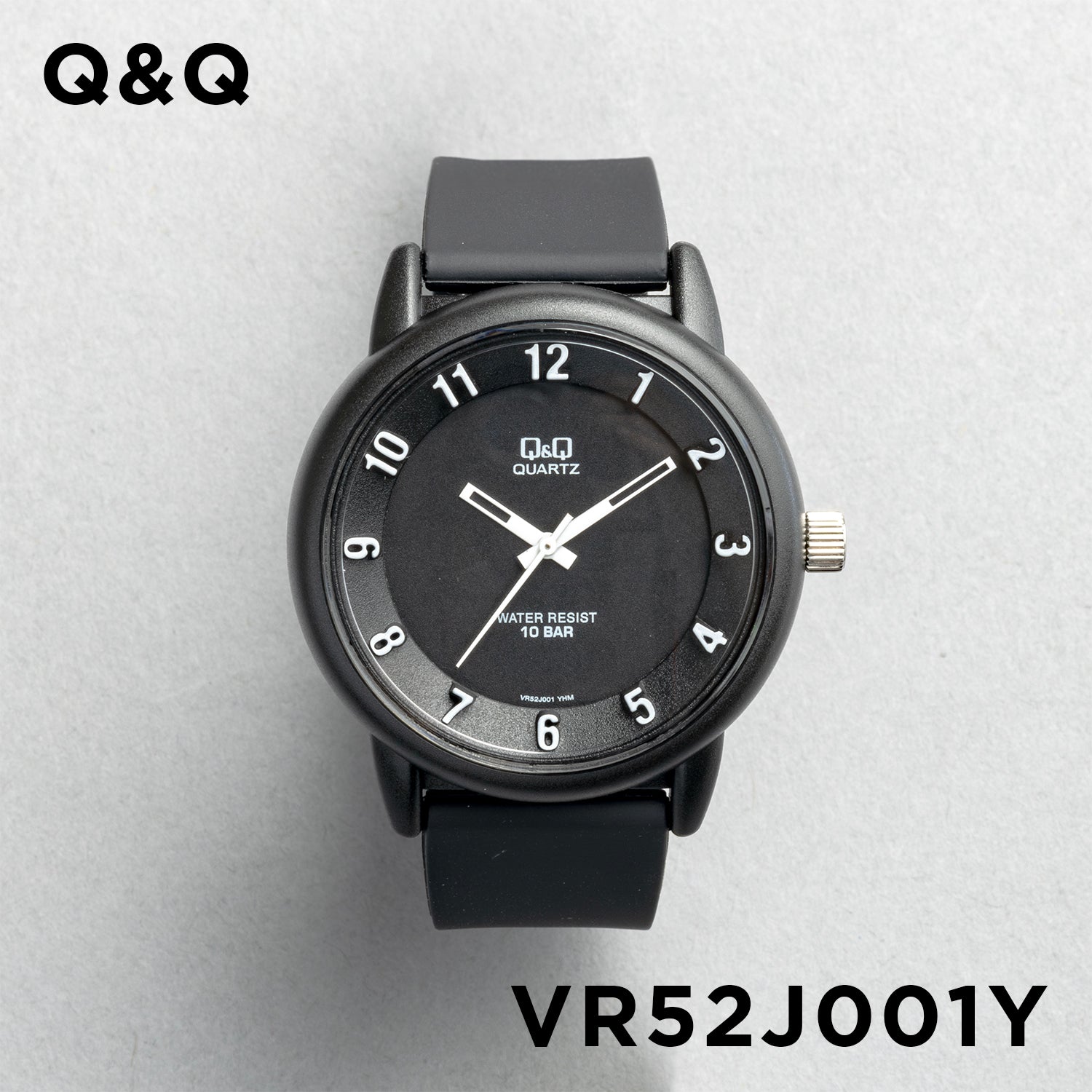 Q&Q シチズン VR52J001Y ブラック ブラック文字盤 アナログ ユニセックス 腕時計 正面