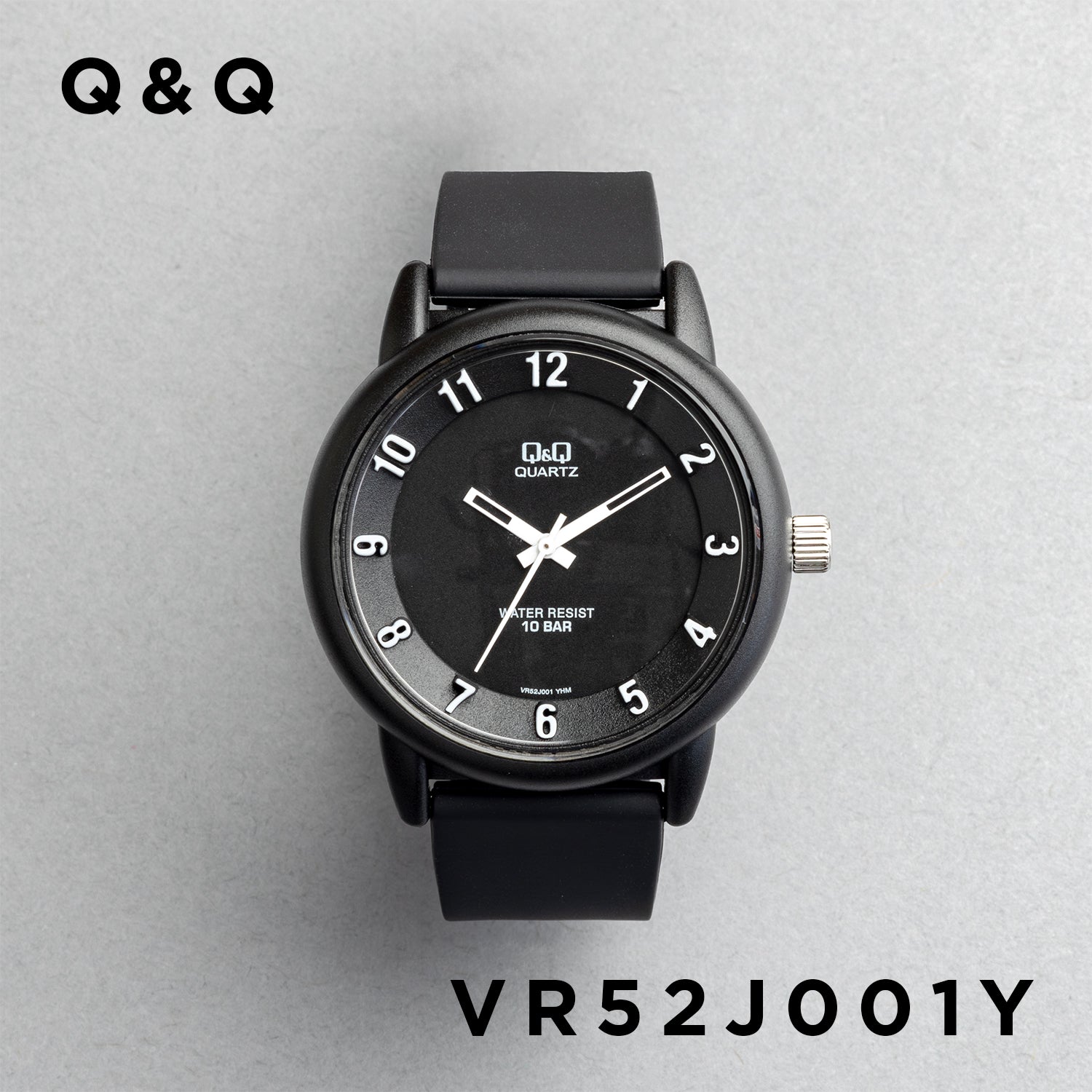 Q&Q シチズン VR52J001Y ブラック ブラック文字盤 アナログ メンズ 腕時計 正面