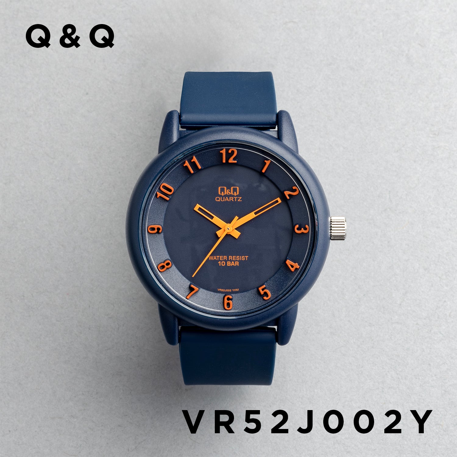 Q&Q シチズン VR52J002Y ネイビー ネイビー文字盤 アナログ メンズ 腕時計 正面