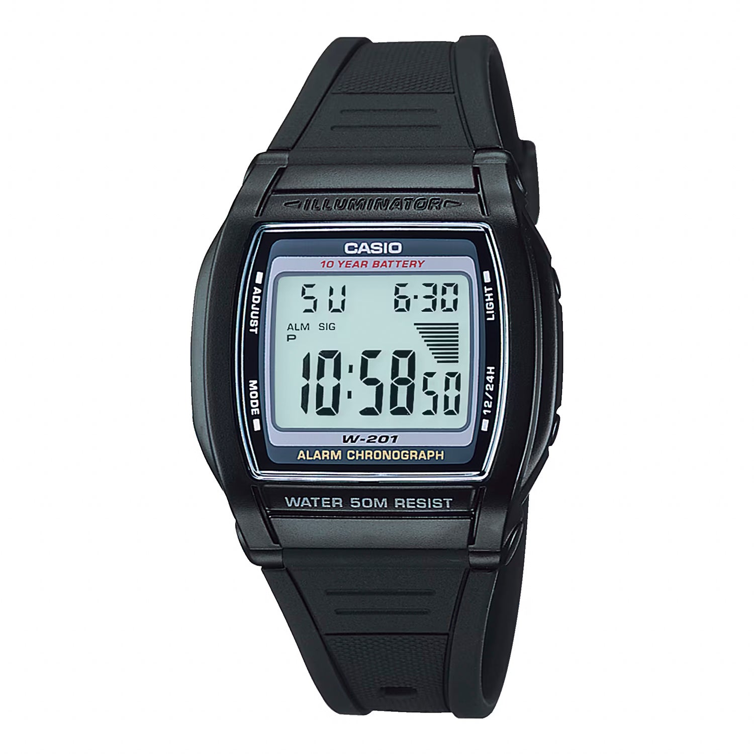 CASIO カシオ W-201-1A ブラック ブラック文字盤 デジタル メンズ 腕時計