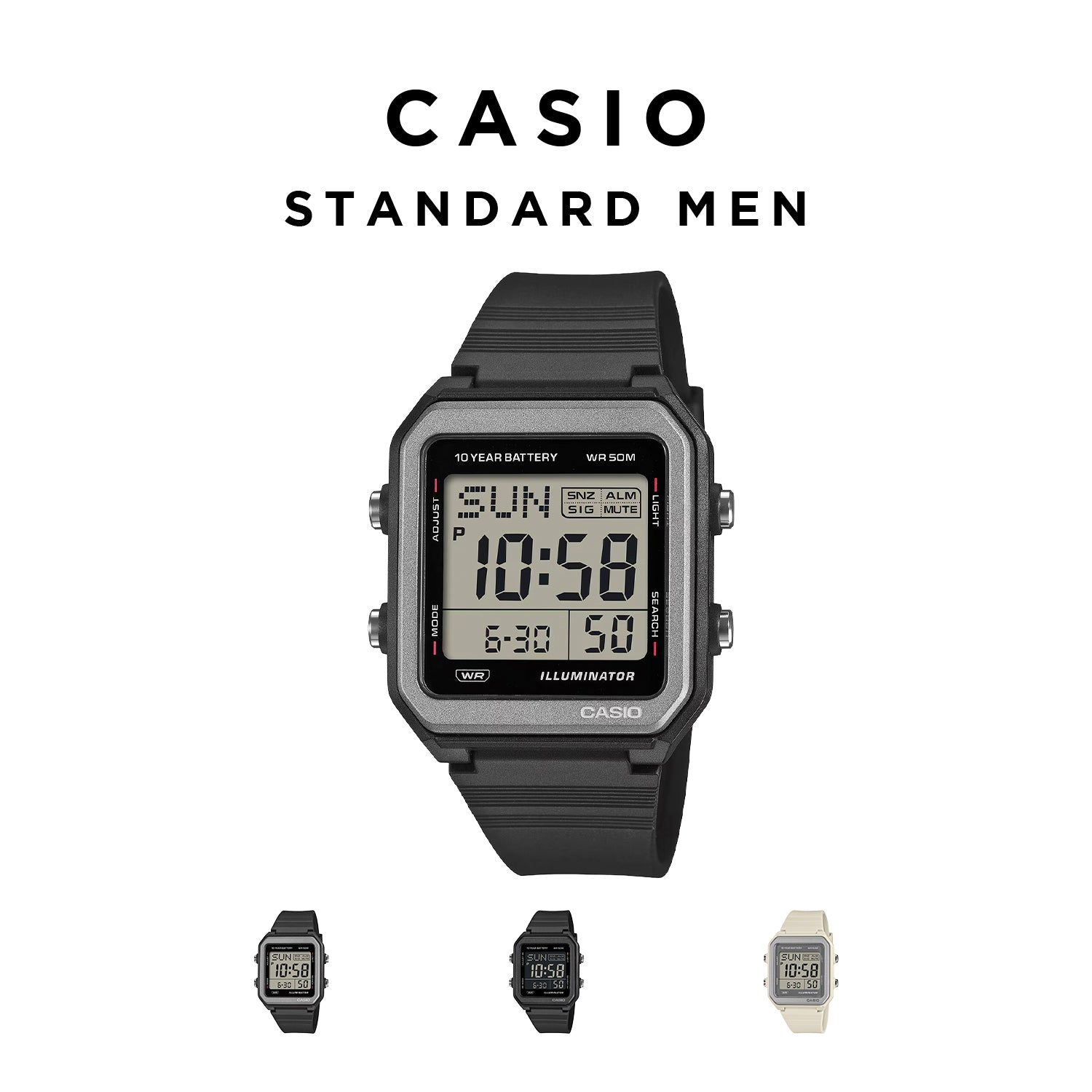 CASIO カシオ W-221H メンズ 腕時計 5気圧防水 10年保証
