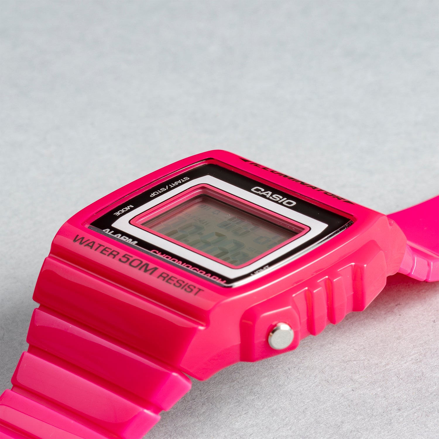 CASIO カシオ W-215H-4A ピンク ブラック文字盤 デジタル ユニセックス 腕時計