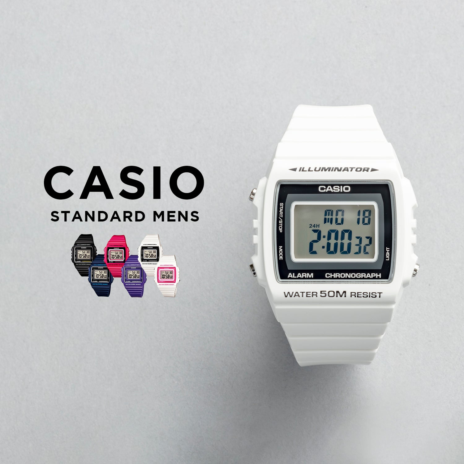 CASIO カシオ W-215H メンズ 腕時計 5気圧防水 10年保証