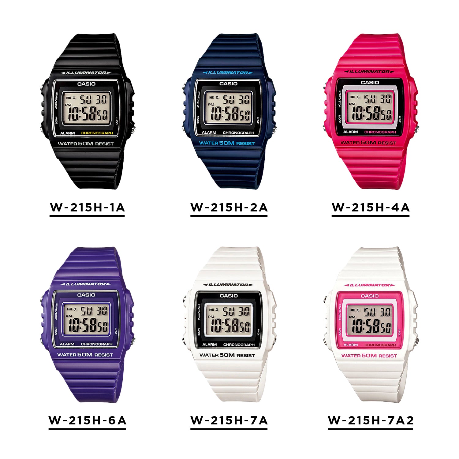 CASIO カシオ W-215H デジタル ユニセックス 腕時計