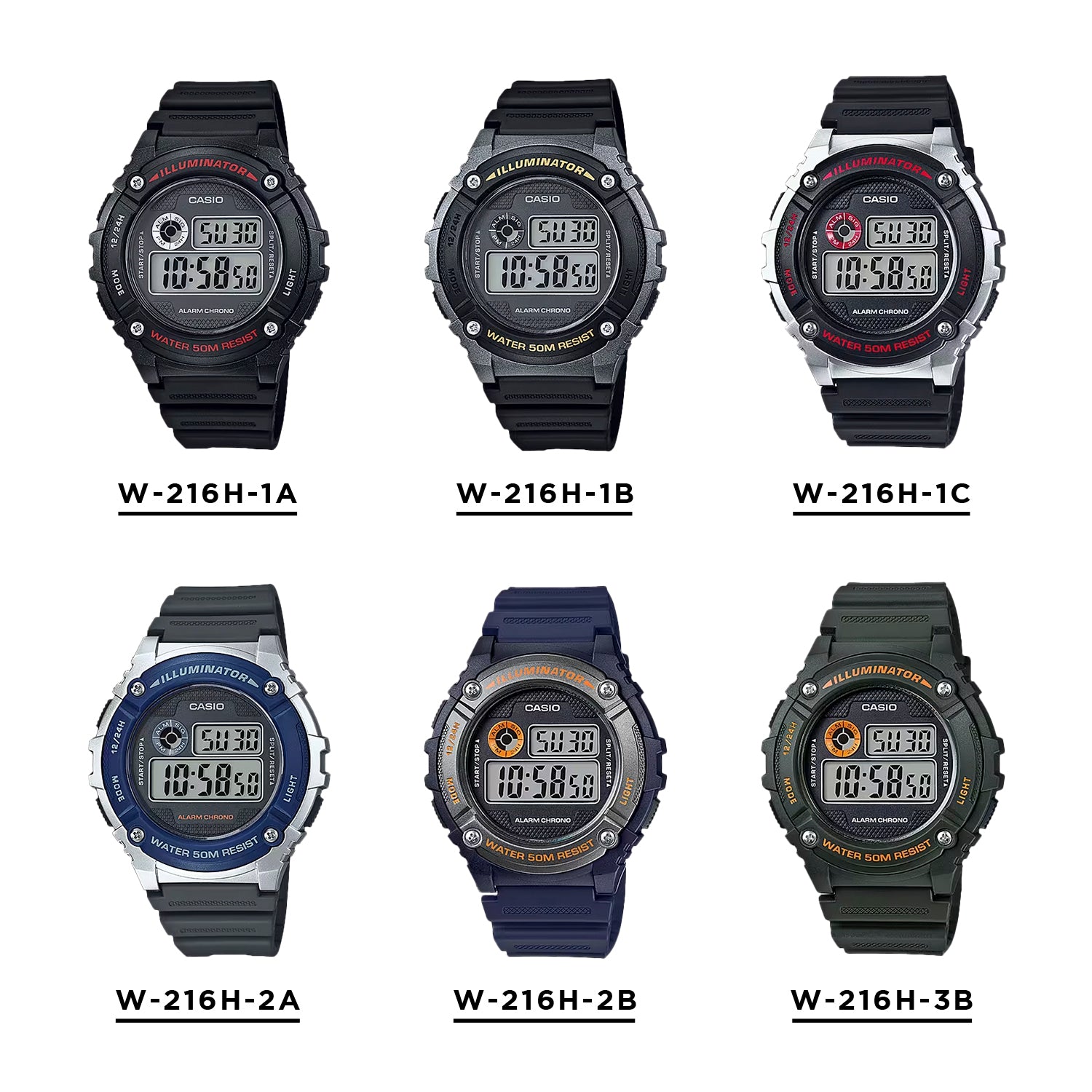 CASIO カシオ W-216H デジタル メンズ 腕時計