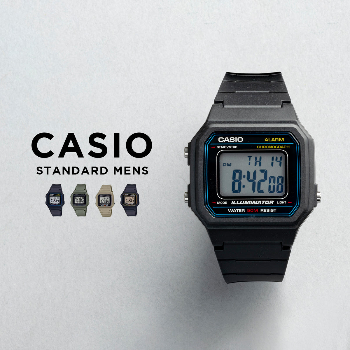 CASIO カシオ W-217H メンズ 腕時計 5気圧防水 10年保証
