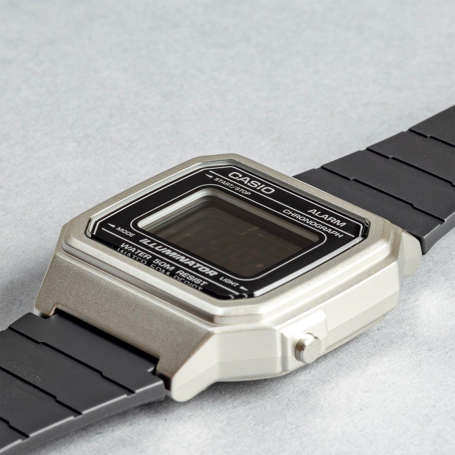 CASIO カシオ W-217HM-7B ブラック ブラック文字盤 デジタル ユニセックス 腕時計 斜め