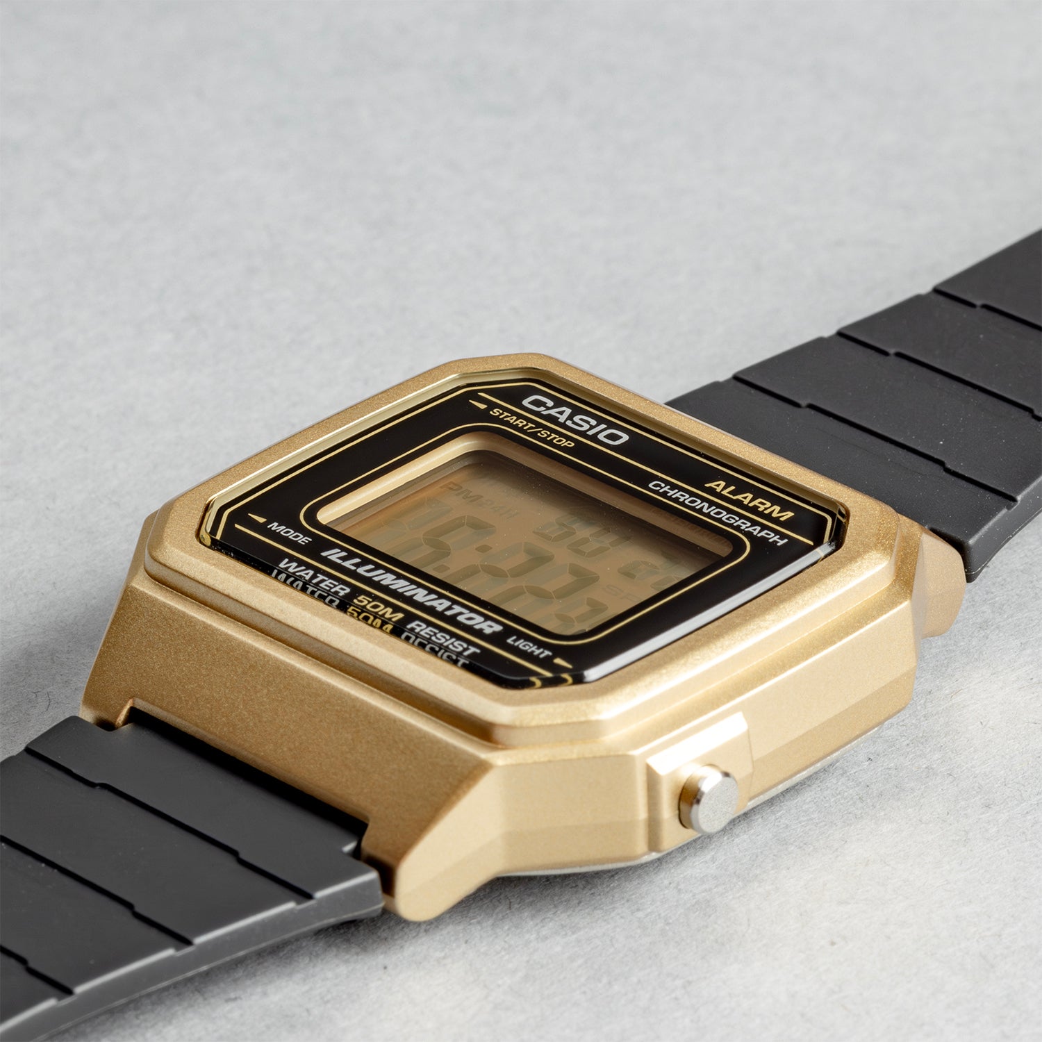 CASIO カシオ W-217HM-9A ブラック ブラック文字盤 デジタル ユニセックス 腕時計 斜め