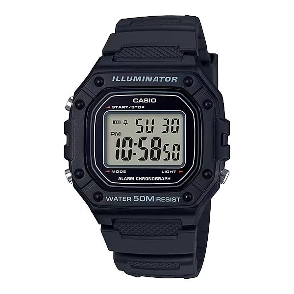 CASIO カシオ W-218H-1A ブラック ブラック文字盤 デジタル メンズ 腕時計