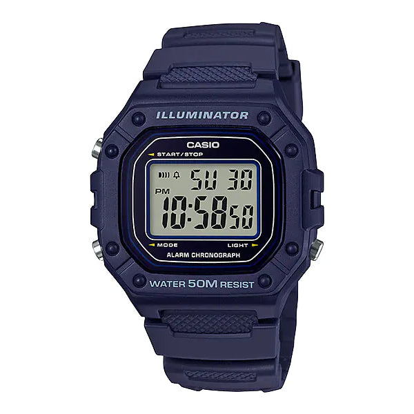 CASIO カシオ W-218H-2A ネイビー ブラック文字盤 デジタル メンズ 腕時計