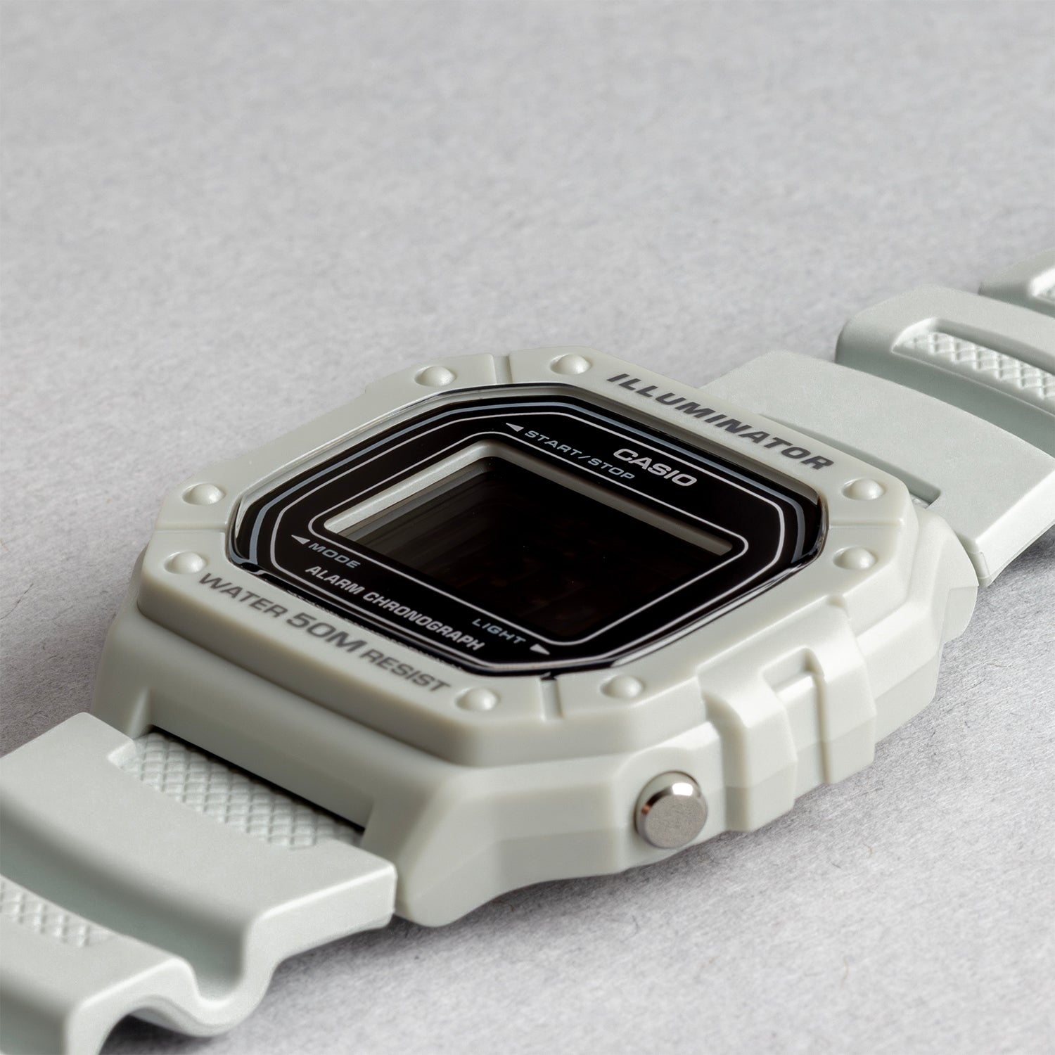 CASIO カシオ W-218H-8B グレー ブラック文字盤 デジタル メンズ 腕時計 斜め