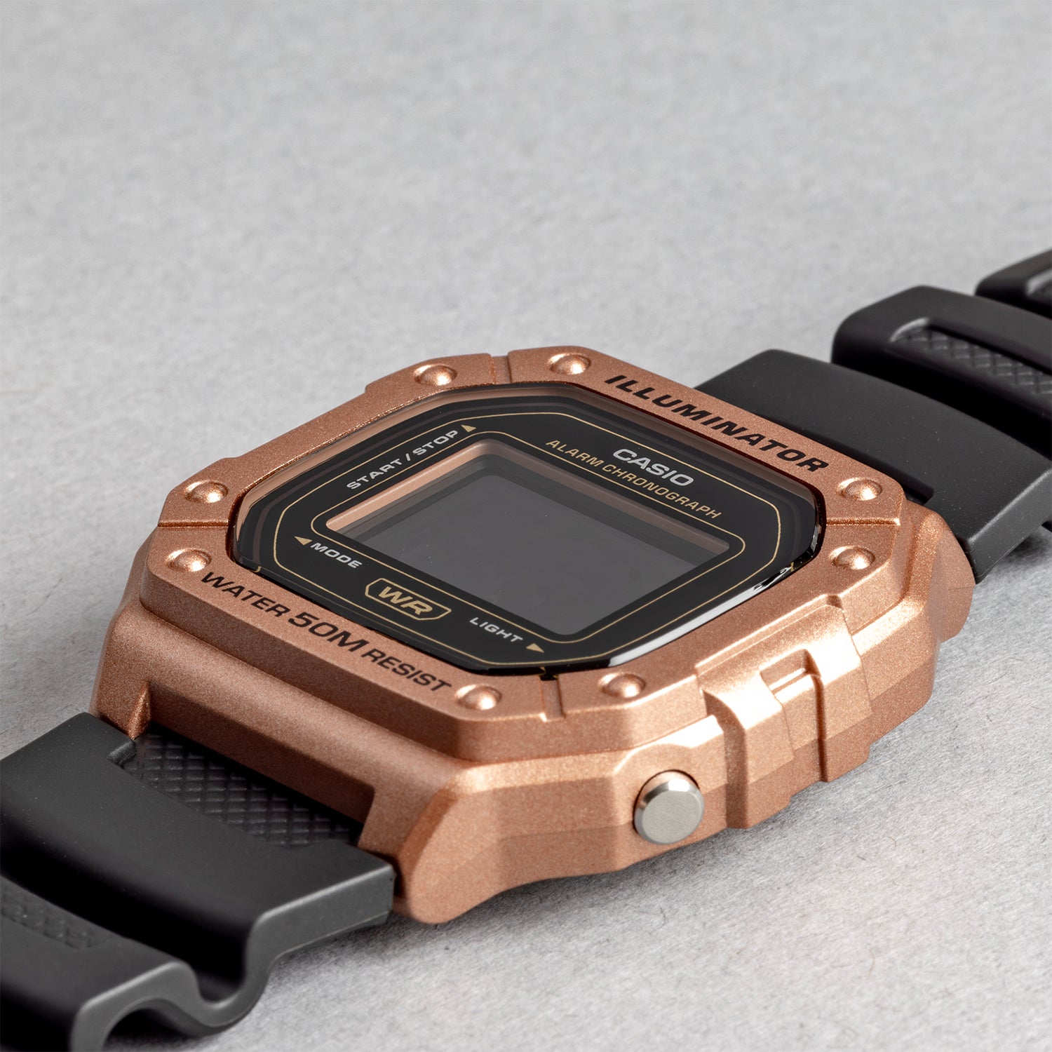 CASIO カシオ W-218HM-5B ブラック ブラック文字盤 デジタル メンズ 腕時計 斜め