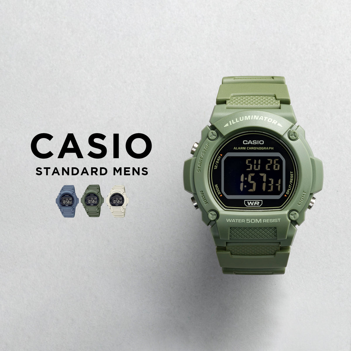 CASIO カシオ W-219HC メンズ 腕時計 5気圧防水 10年保証