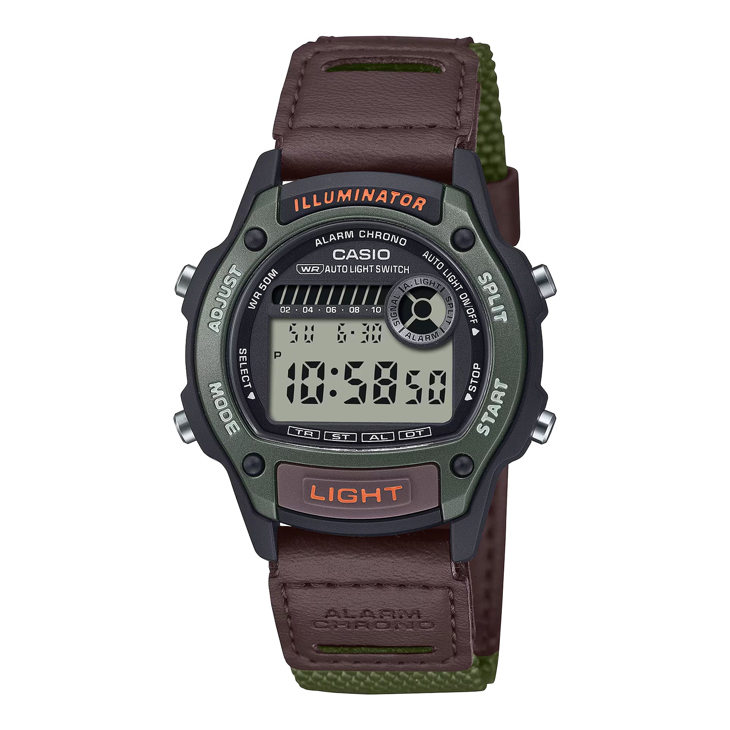 CASIO カシオ W-220HF-3A ブラウン ブラック文字盤 デジタル メンズ 腕時計