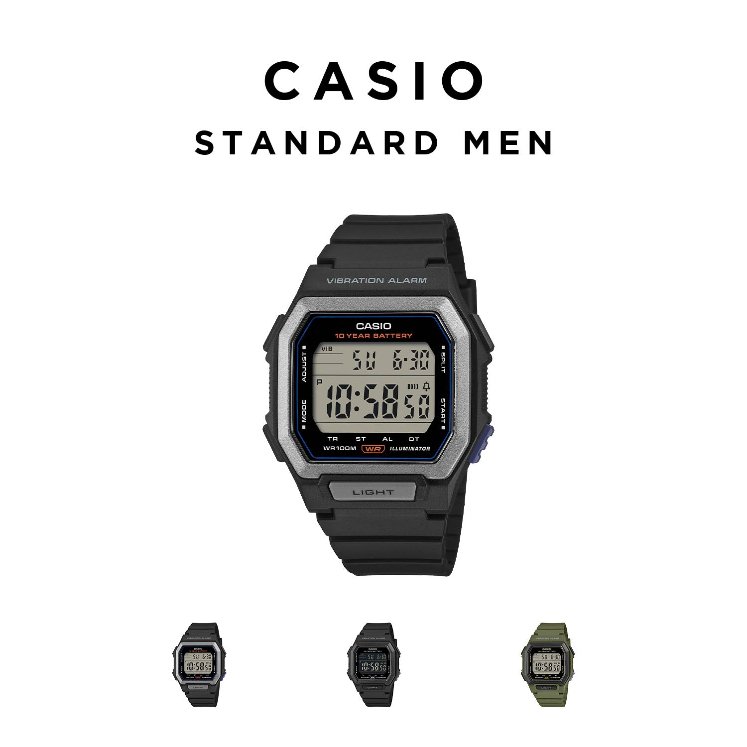 CASIO カシオ W-738H デジタル メンズ 腕時計