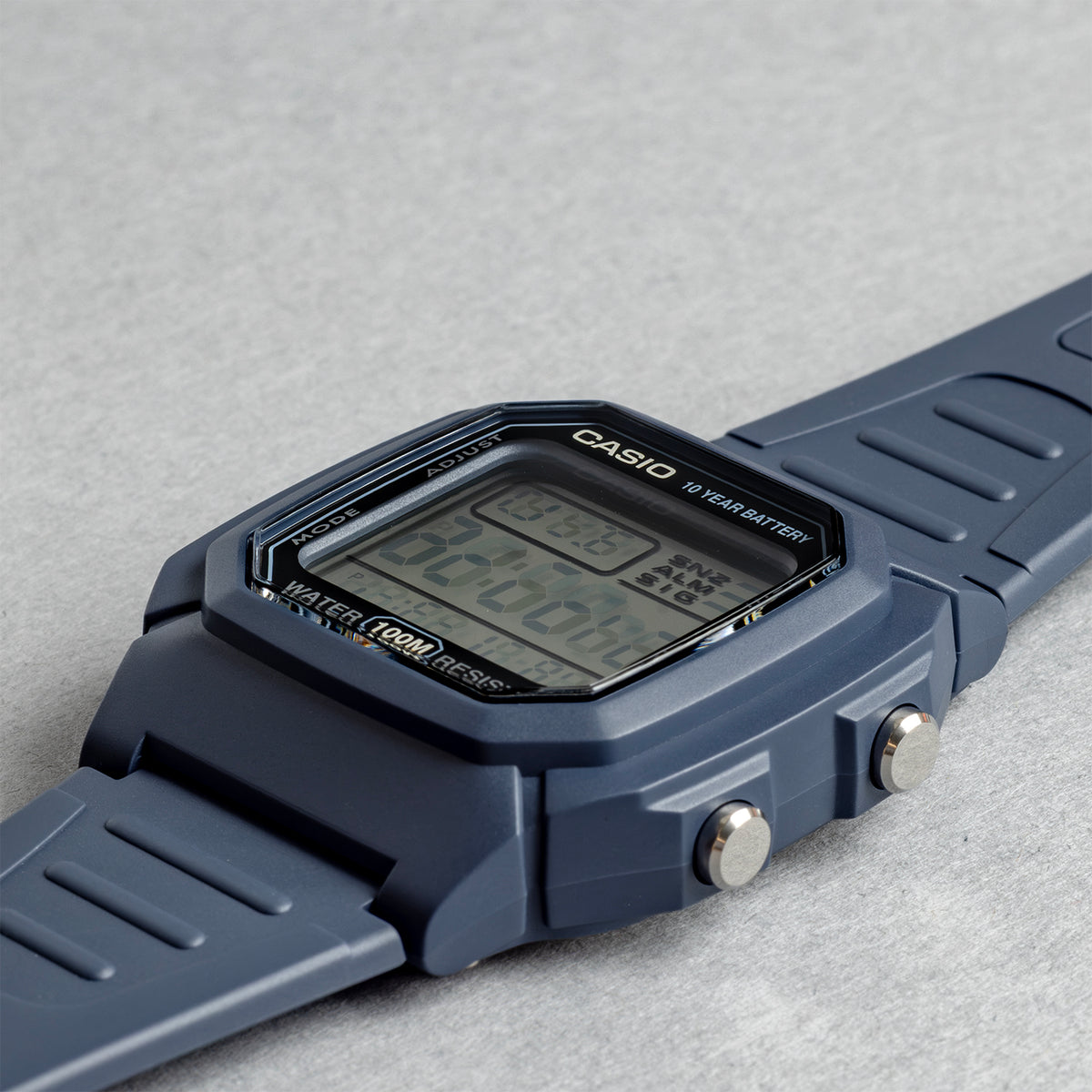 CASIO カシオ W-800H-2A ブルー ブラック文字盤 デジタル メンズ 腕時計 斜め