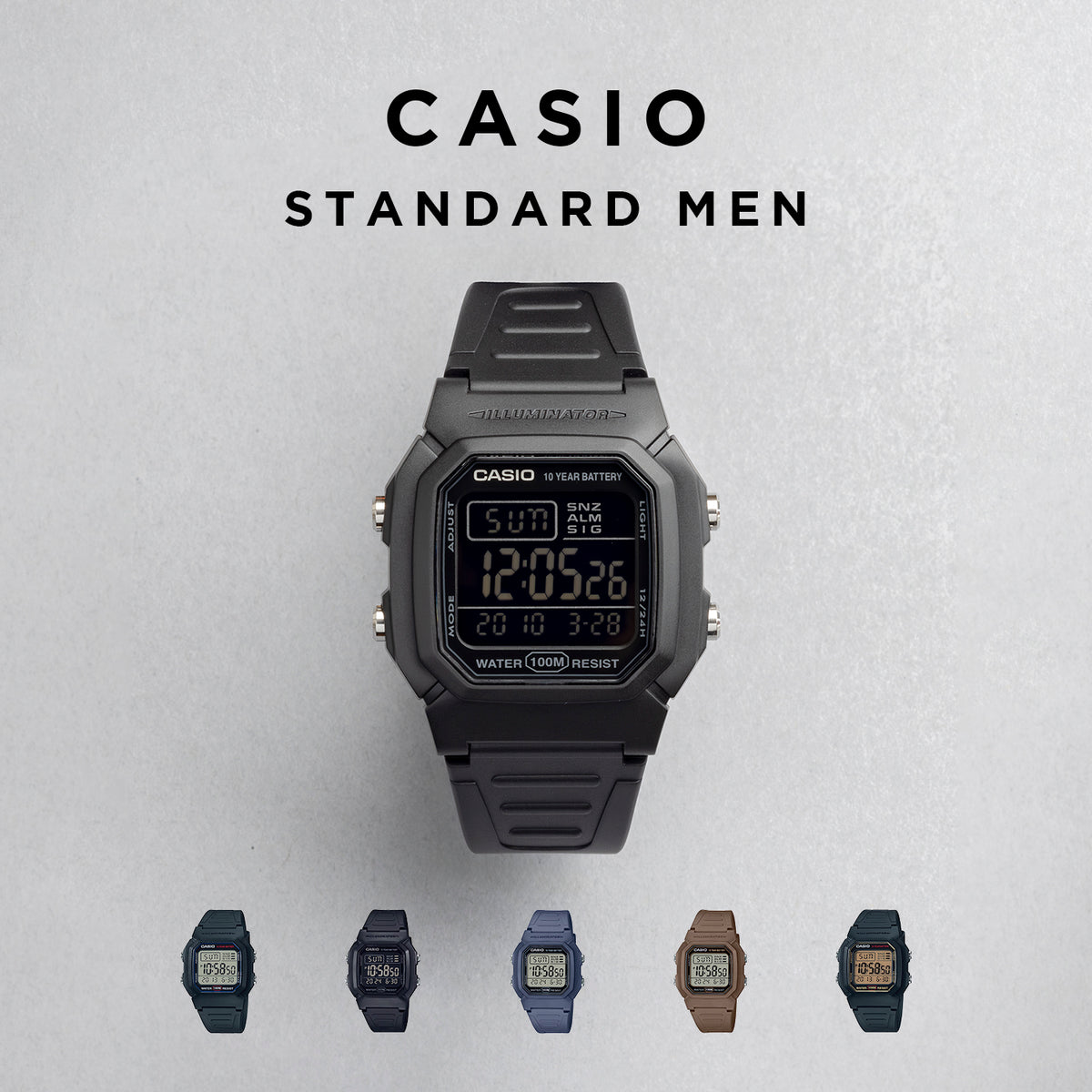 CASIO カシオ W-800H メンズ 腕時計 10気圧防水 10年保証