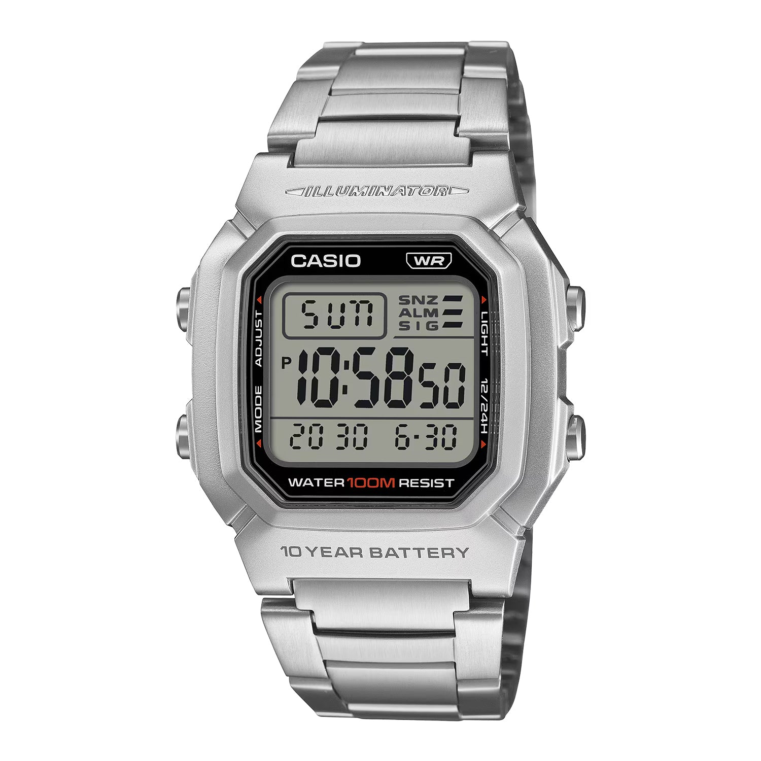 CASIO カシオ W-800HD-1A シルバー ブラック文字盤 デジタル メンズ 腕時計