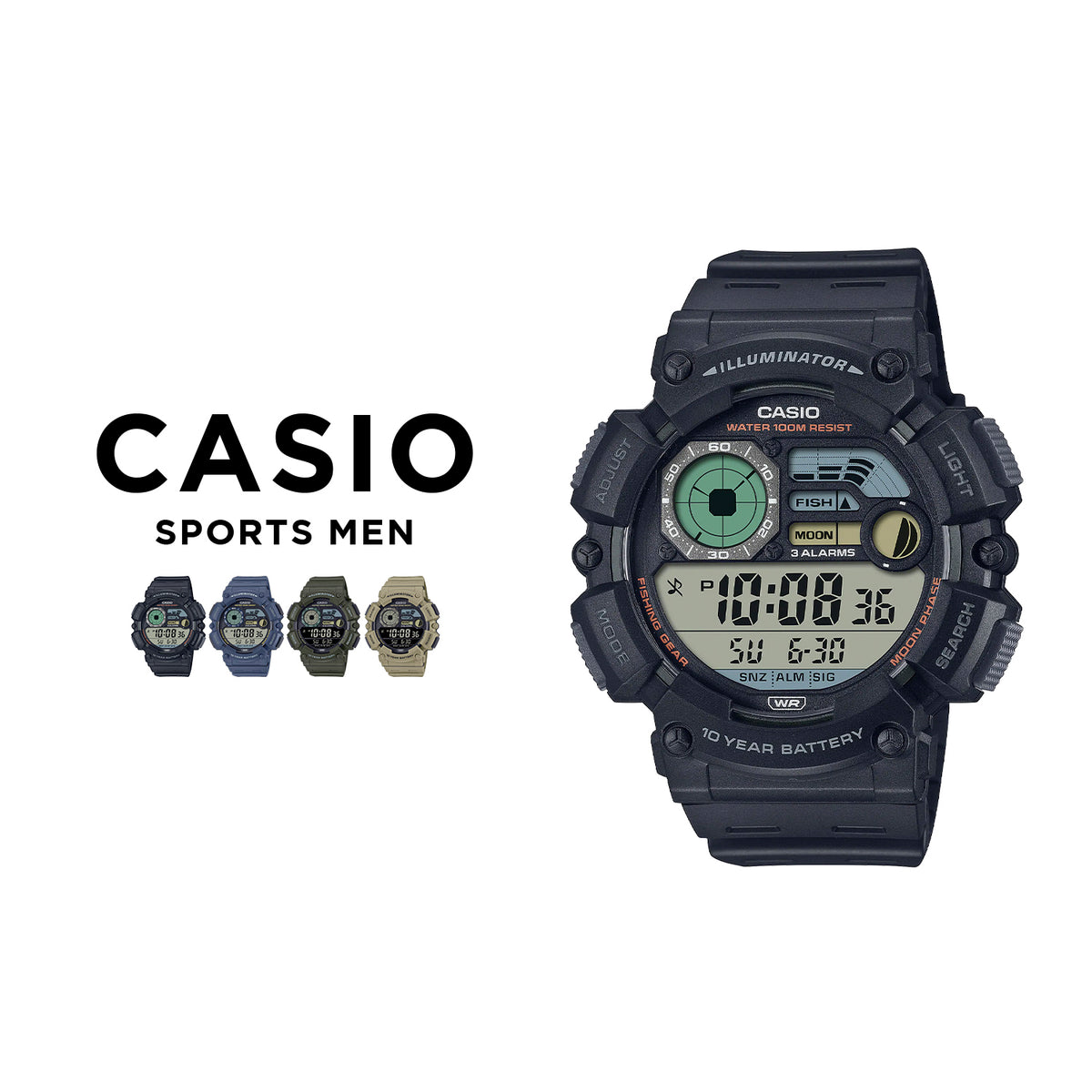 CASIO カシオ WS-1500H メンズ 腕時計 10気圧防水 10年保証